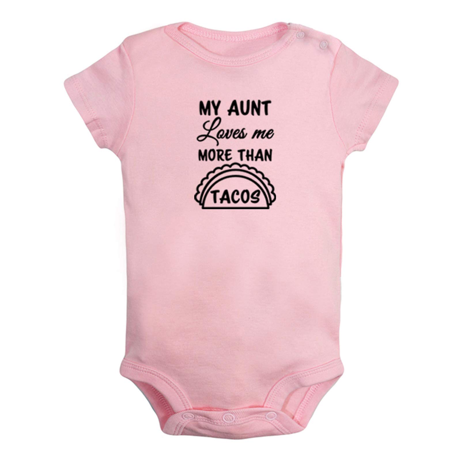 iDzn Pack of 2 Funny Baby Romper Bodysuits - 'Back Off! I Have A Crazy Aunt' & 'My Aunt Loves Me More Than Tacos' Infant Jumpsuit Outfits for Newborns, Photo Shoots & Family Gatherings