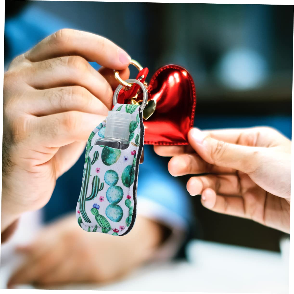 Alipis Cute Hand Sanitizer Dispenser Bottle Cover - Travel Size Perfume Bottle Protector Set with Keychain - Perfect for Travel, Gym, Office & Daily Use