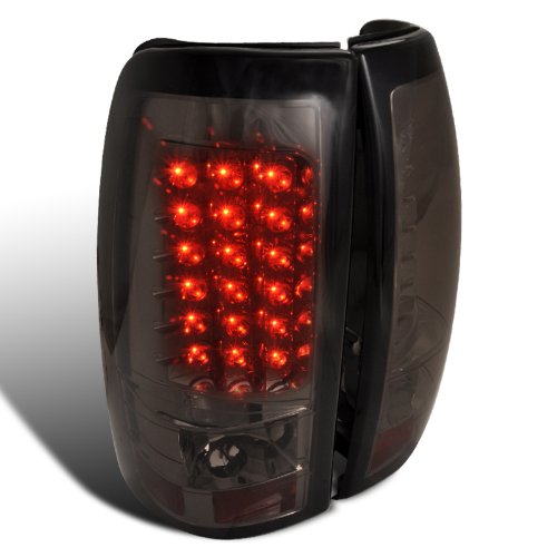Spec-D Tuning LT-SIV99GLED-TM Smoked LED Tail Lights for Chevy Silverado & GMC Sierra Fleetside - Upgrade Your Truck's Style & Safety for Night Driving & Off-Road Adventures