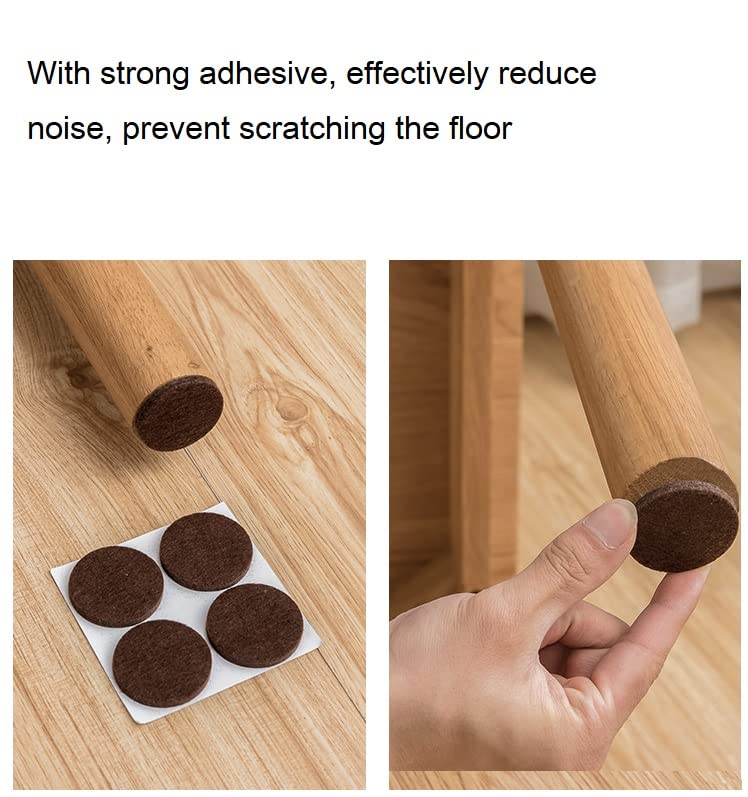 36Pcs Self-Adhesive Felt Furniture Pads - 1.26 Inch Round Black Floor Protectors for Chair Legs, Table Feet & Wood Floors - Scratch Prevention & Noise Reduction for Hardwood, Tile & Laminate