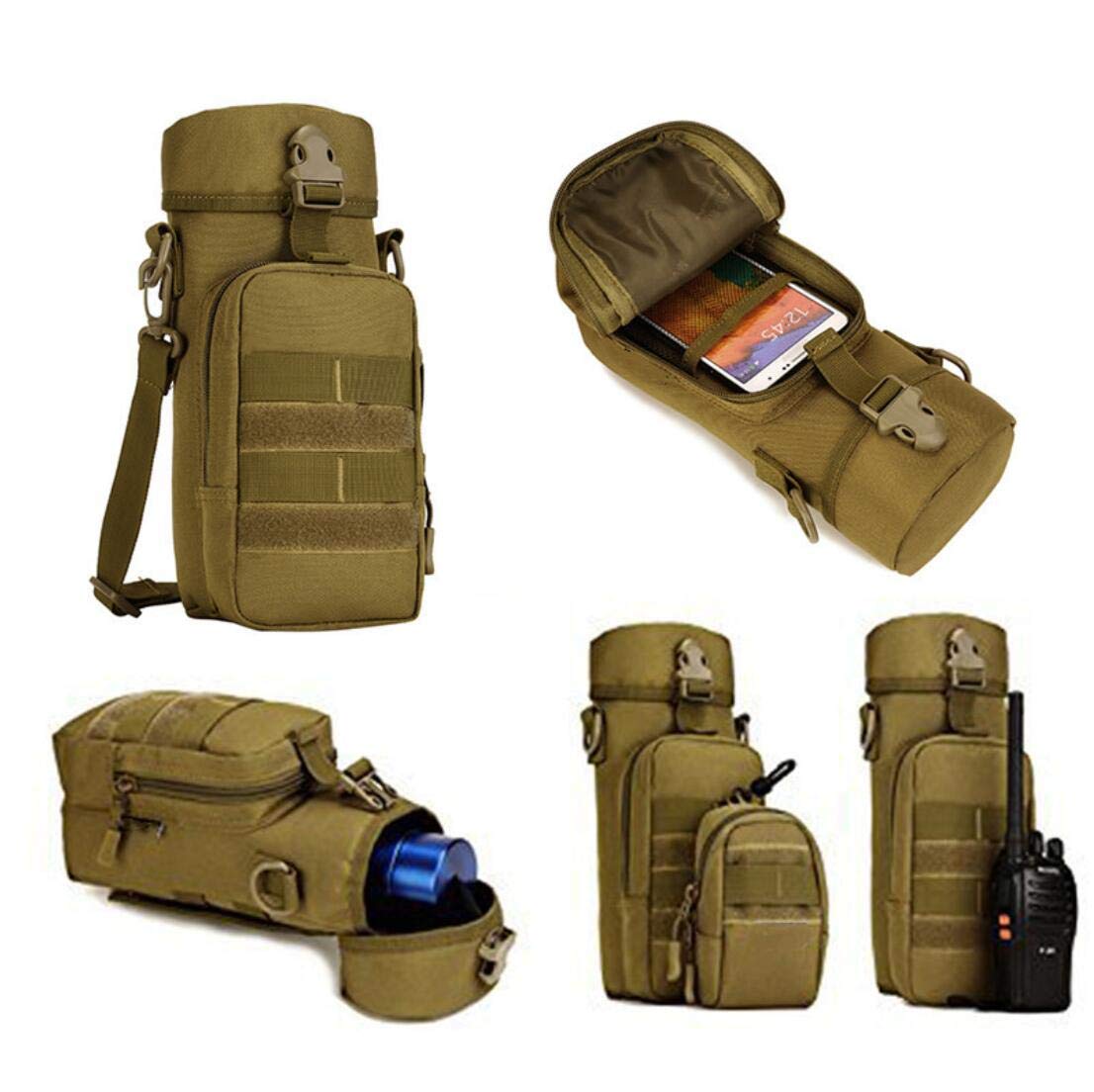 Military Tactical Water Bottle Pouch - Durable Waist Hanging Carrier for Outdoor Hiking, Camping & Survival Gear - Perfect for Hydration Pack Accessories on Adventures