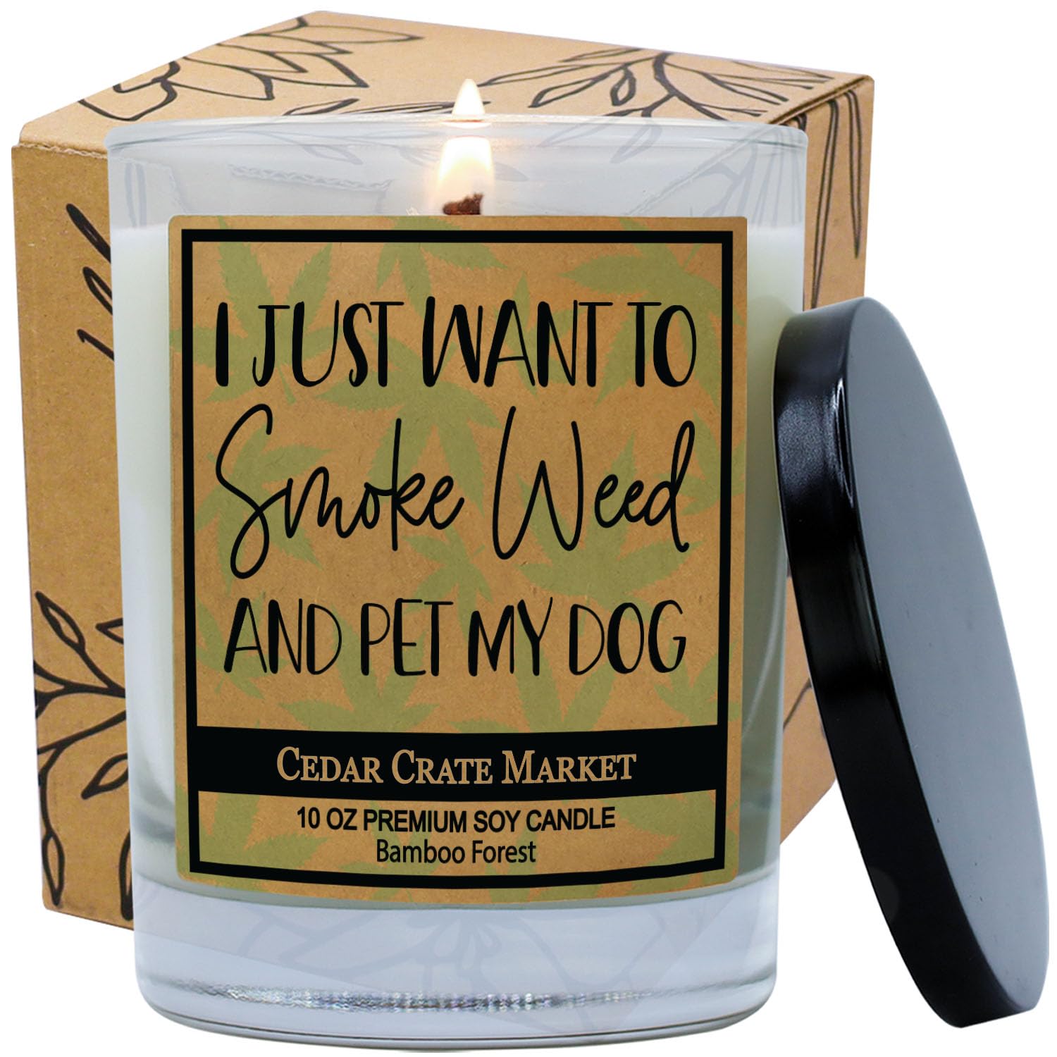 Funny 'I Just Want to Pet My Dog' Scented Soy Candle - 10oz Aromatherapy Gift for Best Friends, Birthday, Long Distance Friendship | Perfect for Women, Men, Sisters & Besties | Relaxing Home Decor & Stress Relief