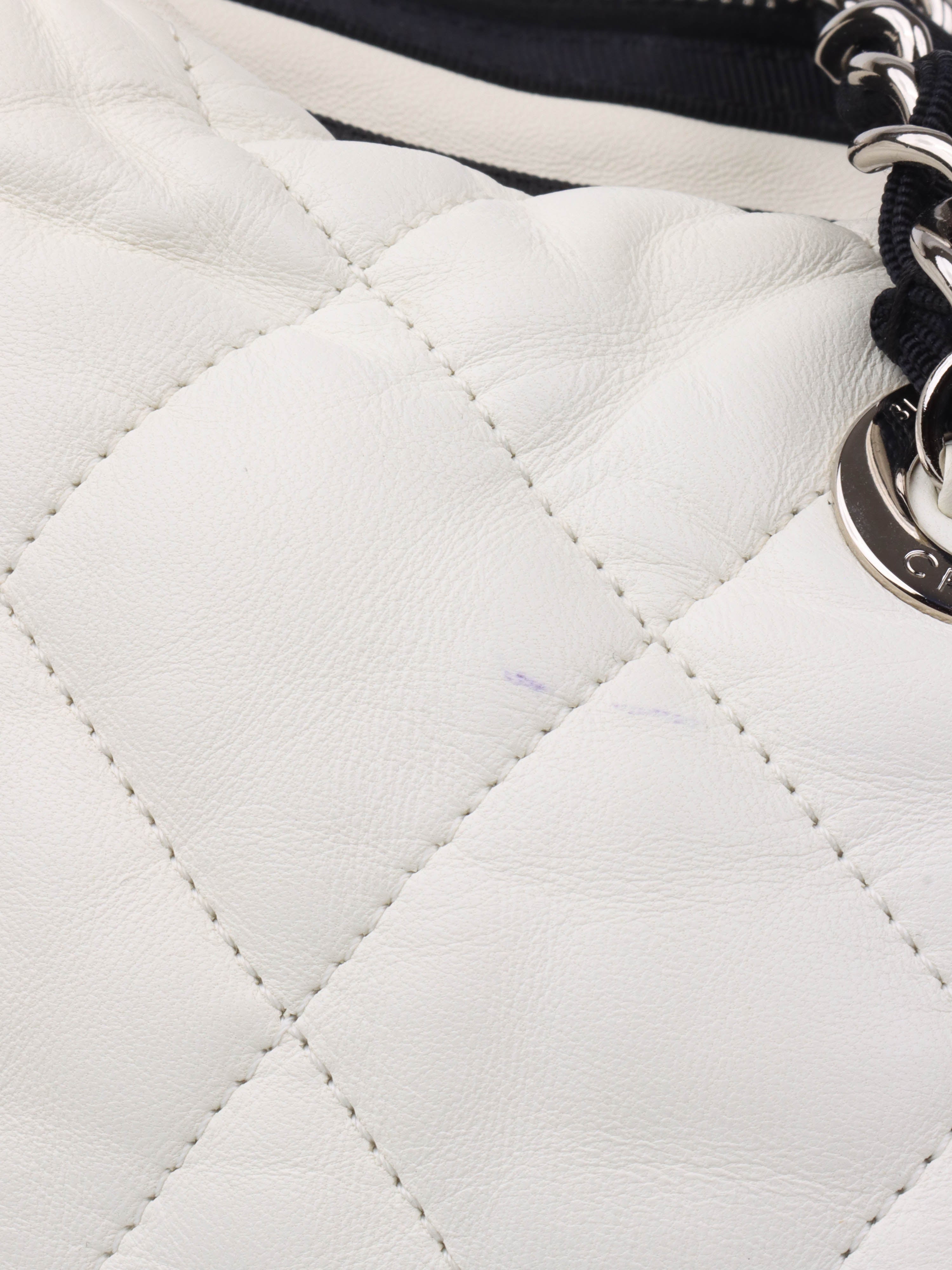 Chanel White Leather Bowling Bag for Women | Luxury Designer Handbag | Perfect for Everyday Use, Travel & Shopping