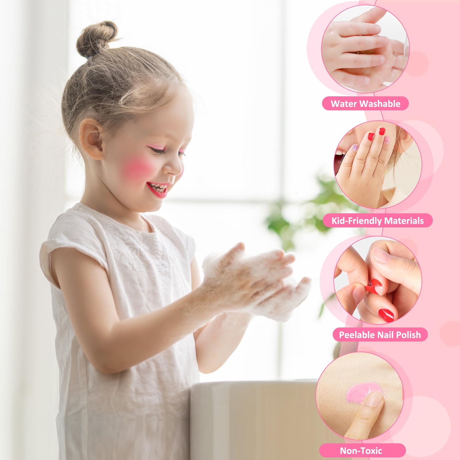 Comius 37-Piece Washable Kids Makeup Set - Unicorn Toy Gift for Girls 3-10 Years - Birthday & Playtime Fun