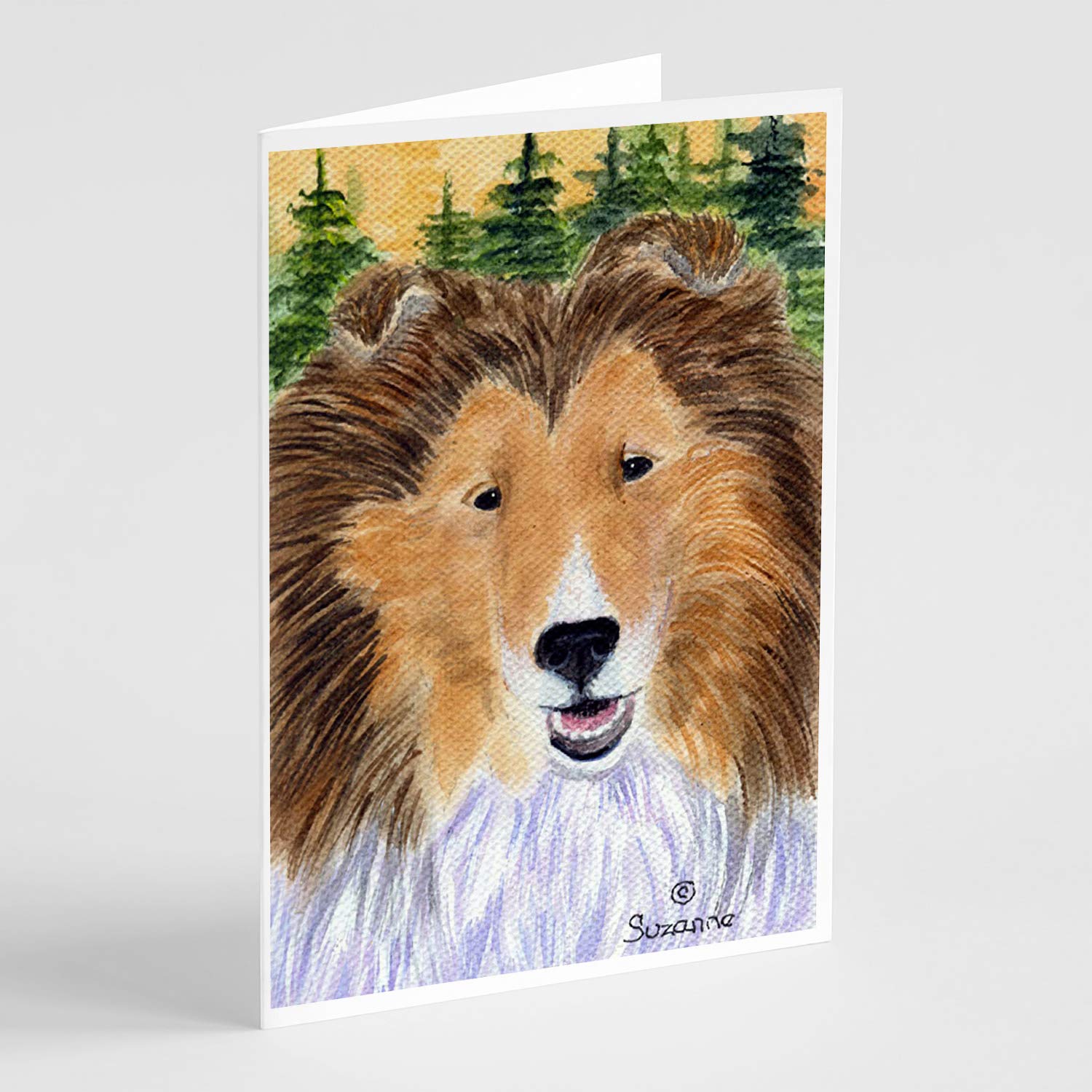Premium Sheltie Greeting Cards & Envelopes - Pack of 8 Blank A7 Note Cards (5x7 Inches) for Birthdays, Thank You Notes & Special Occasions | Whimsical Dog Lover Stationery