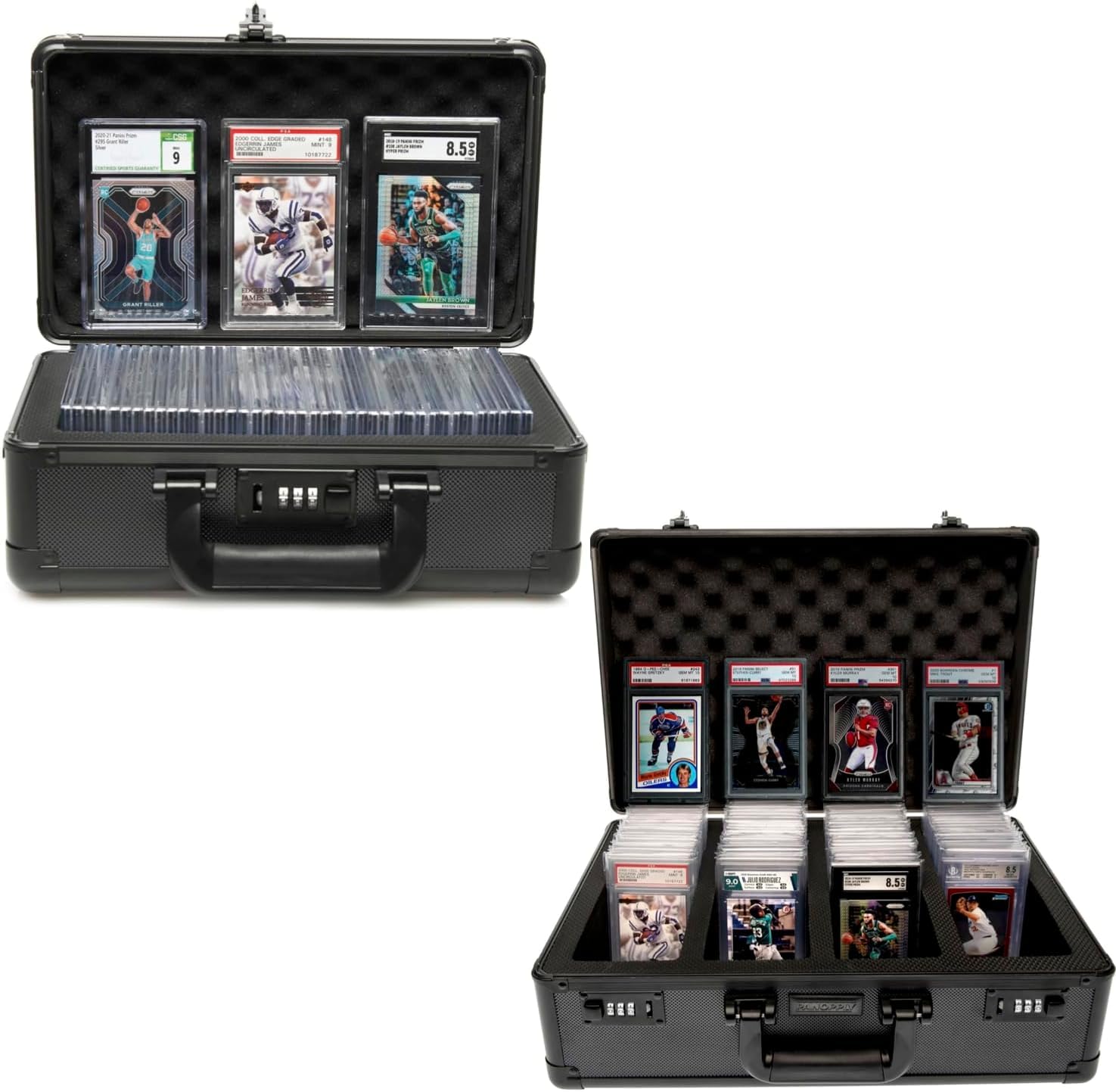 Premium 1 & 4 Row BGS/PSA Graded Card Storage Case - Heavy Duty Sports Card Holder Box for PSA Slab Protection | Perfect for Collectors, Trading & Displaying Sports Cards