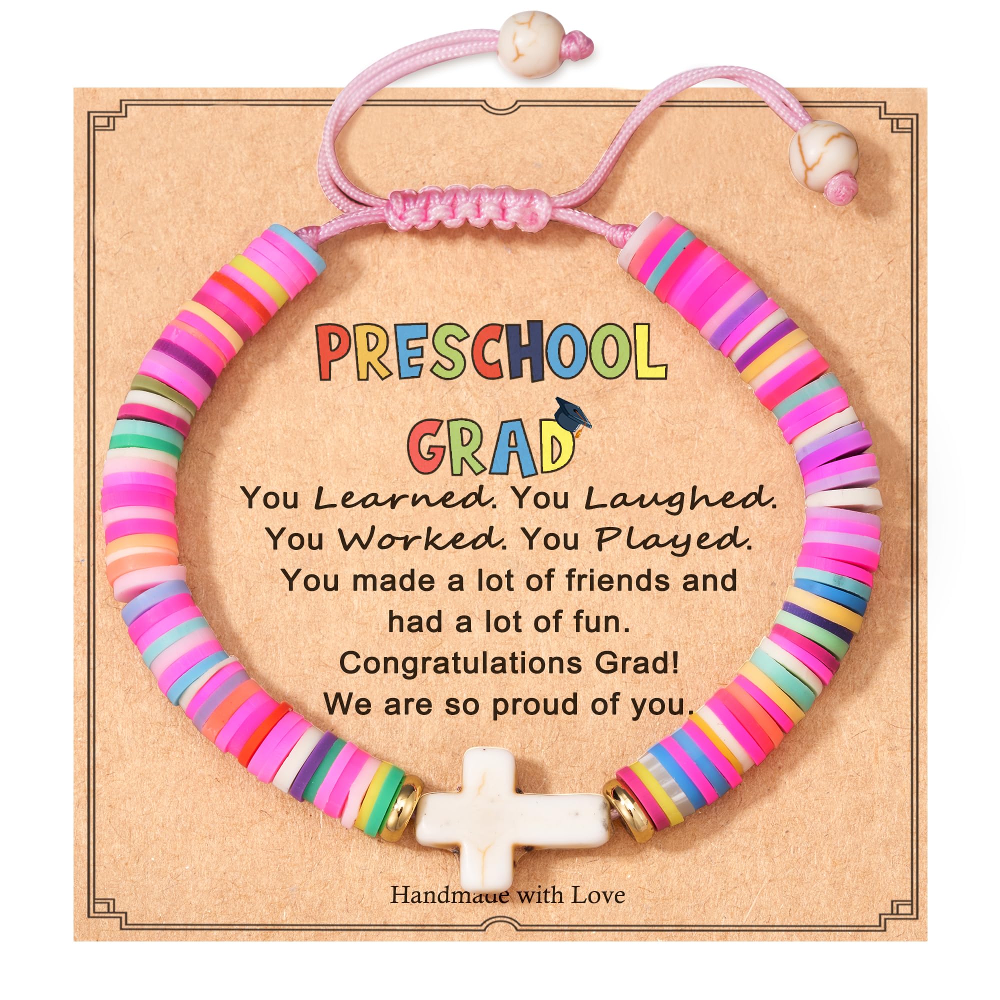 Shonyin 2025 Kindergarten & Preschool Graduation Bracelet - Cute Adjustable Bracelet Gift for Girls - Perfect for Graduation Ceremony, Party Favors & School Memories