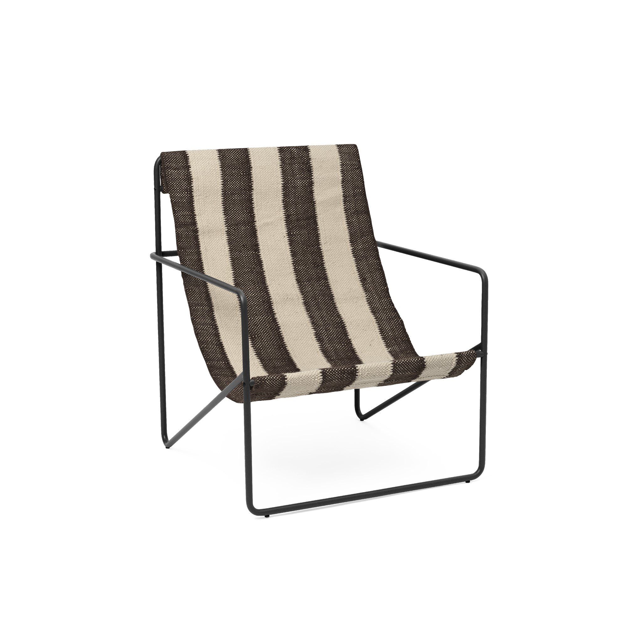 FERM LIVING Desert Lounge Chair - Modern Mid-Century Style Accent Chair in Black, Off White, or Chocolate | Perfect for Living Room, Bedroom, or Office Relaxation