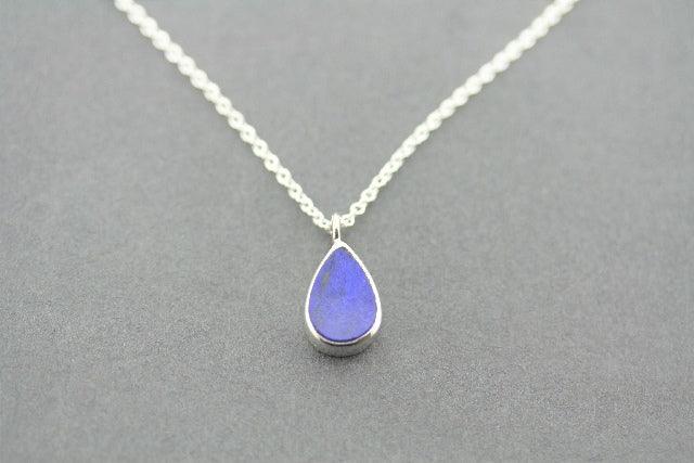 Lapis Lazuli Teardrop Silver Pendant Necklace for Women - Elegant Blue Gemstone Jewelry for Everyday Wear & Special Occasions