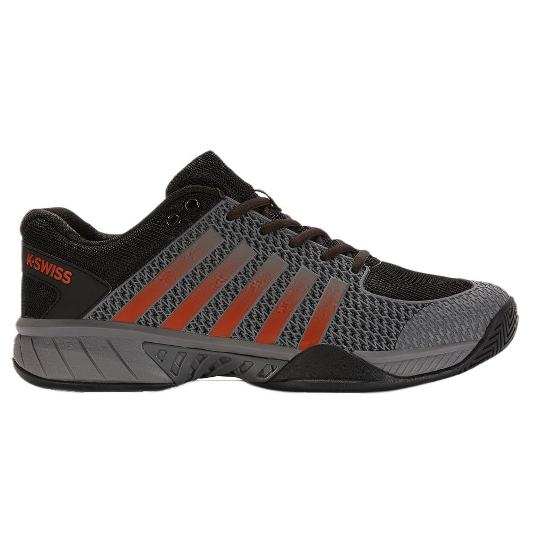 K Swiss Express Light Men's Pickleball Shoes - Breathable Tennis Shoes for Men with Cushioned Support | Gray & Black Athletic Shoes for Pickleball, Tennis, Court Sports & Casual Wear