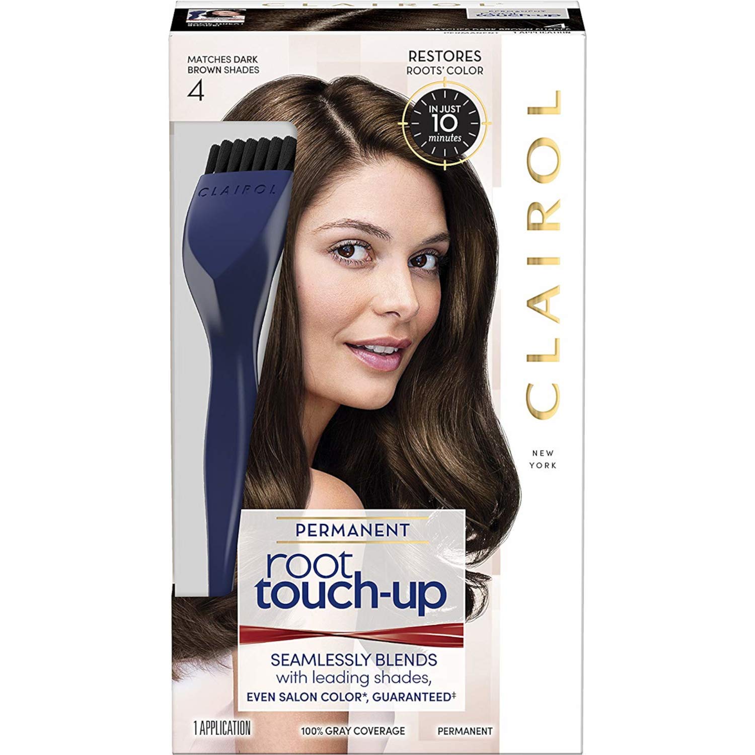 Clairol Permanent Root Touch-Up Kit for Dark Brown Hair (4) - 8 Pack Value Set for Easy At-Home Hair Coloring | Perfect for Covering Grays & Root Regrowth Between Salon Visits