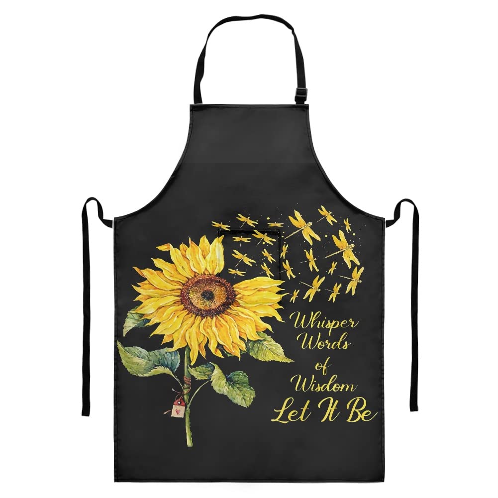 DISNIMO Adjustable Chef Apron for Women - Oil Resistant Cooking, Baking & Garden Apron with Pockets - Perfect for Home Kitchen, BBQ, Baking & Outdoor Gardening