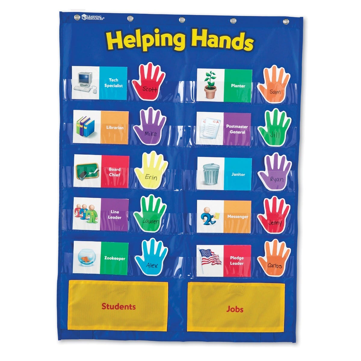 Helping Hands Pocket Chart - Classroom Organization Tool for Teachers & Homeschooling - Perfect for Student Rewards, Behavior Tracking & Daily Schedules