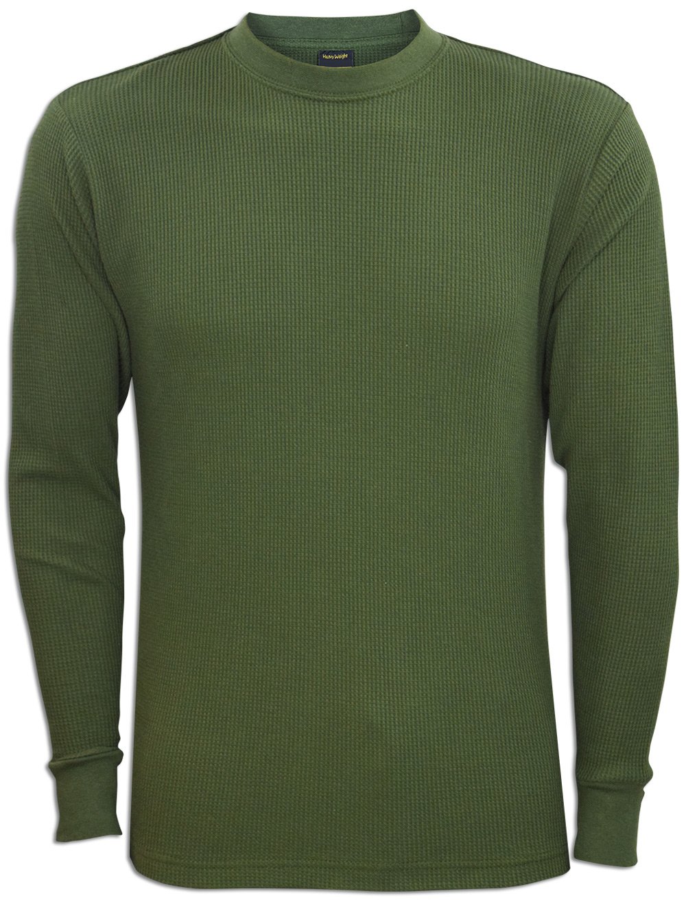 JLGUSA Men's Heavyweight Thermal Long Sleeve Waffle Shirt - Solid Color Winter Base Layer for Outdoor Work & Camping