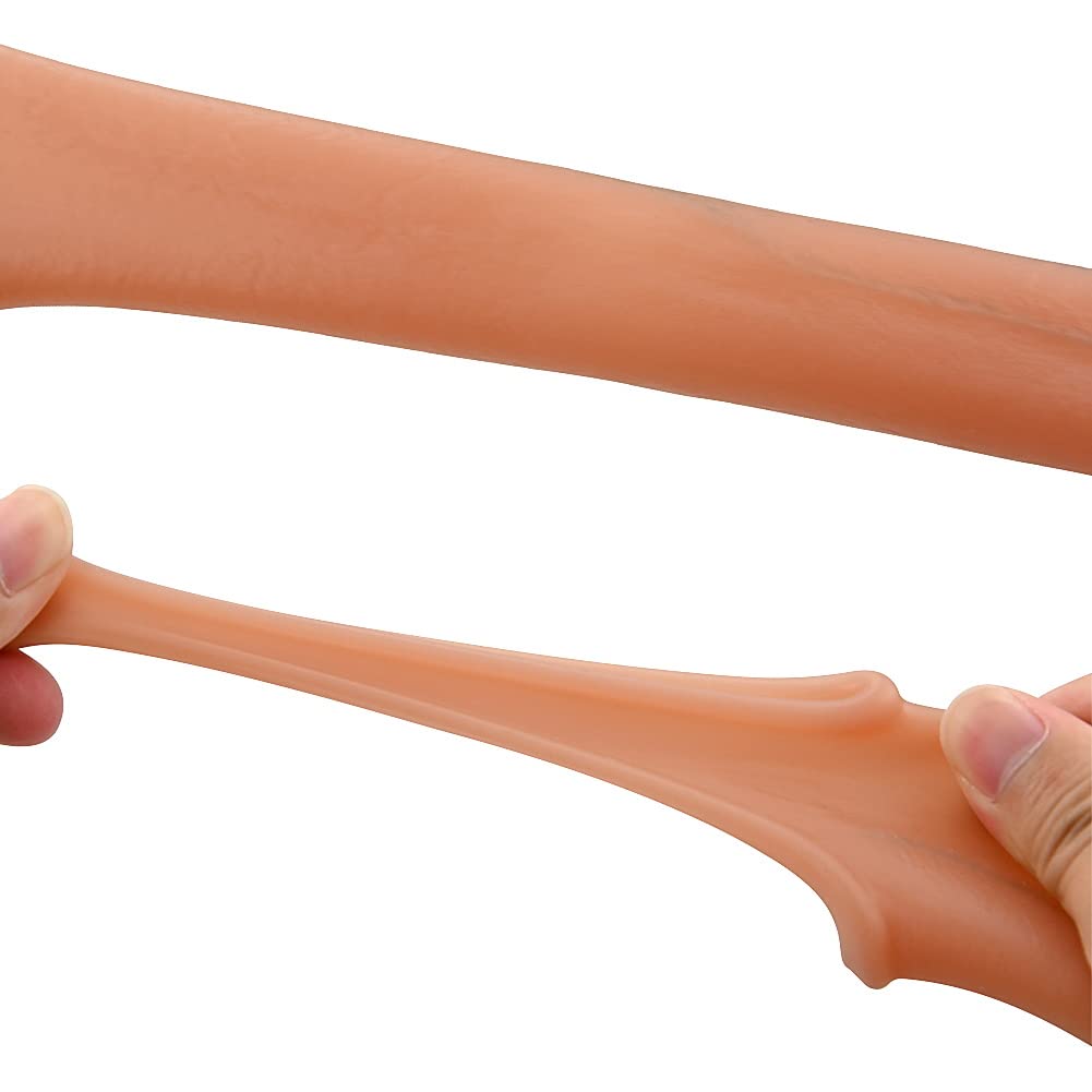 Premium Realistic Silicone Penis Sleeve Set - 3 Piece Veined Dildo Sleeves for Men | Enhances Size, Delays Ejaculation | Flesh Tone Adult Toy for Couples Play & Solo Pleasure