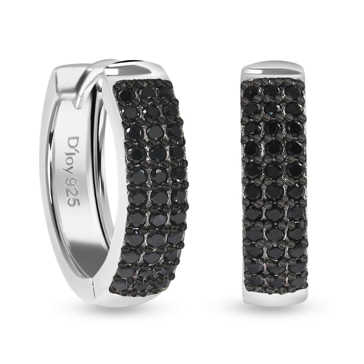 925 Sterling Silver Black Spinel Huggie Hoop Earrings for Women | 0.6 Ct Elegant Jewelry | Perfect Anniversary & Birthday Gifts | Great for Parties, Weddings & Everyday Wear