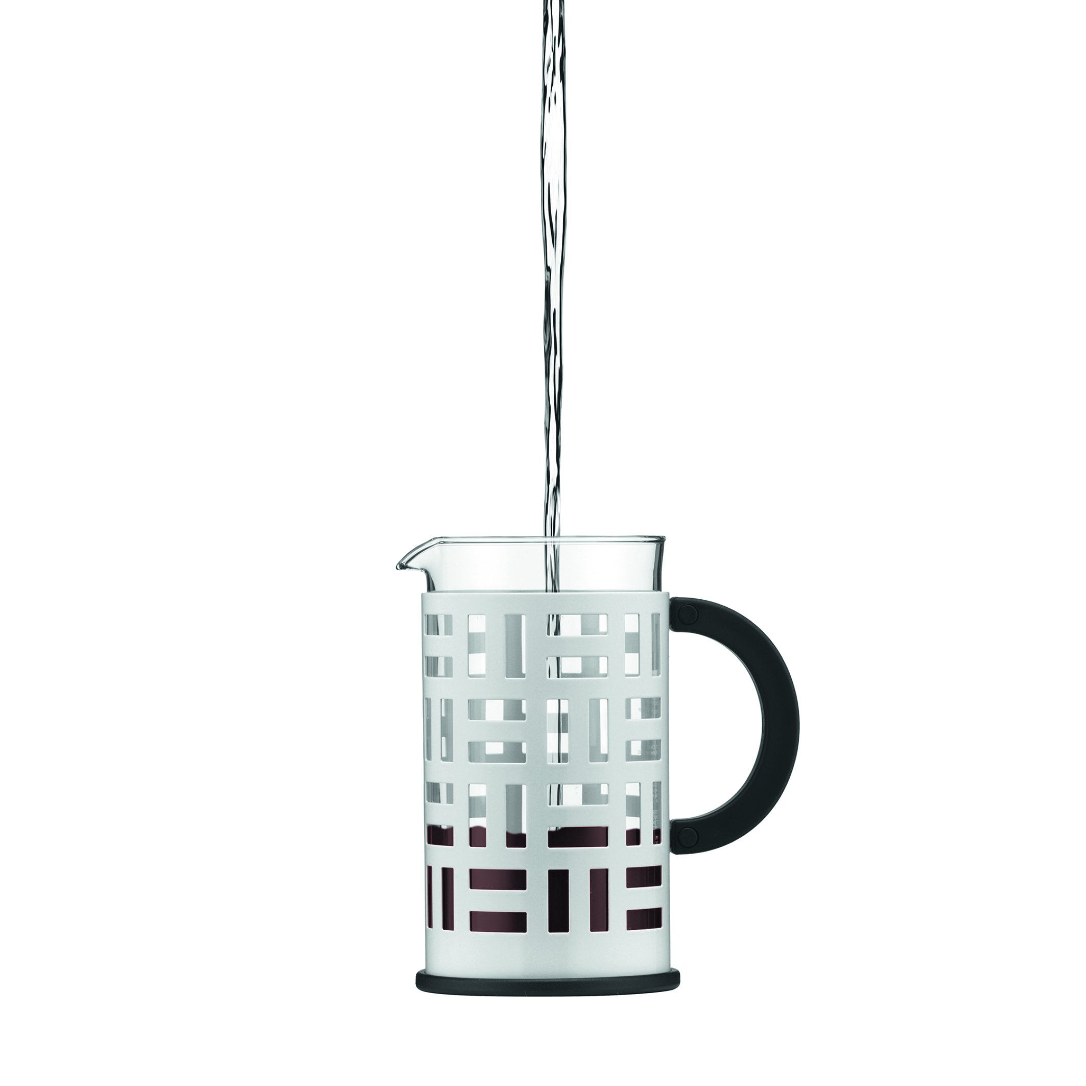 Bodum Eileen 8-Cup French Press Coffee Maker, 34 Oz (1 Liter) Stainless Steel & Black - Perfect for Home, Office & Camping Brewing Fresh Coffee