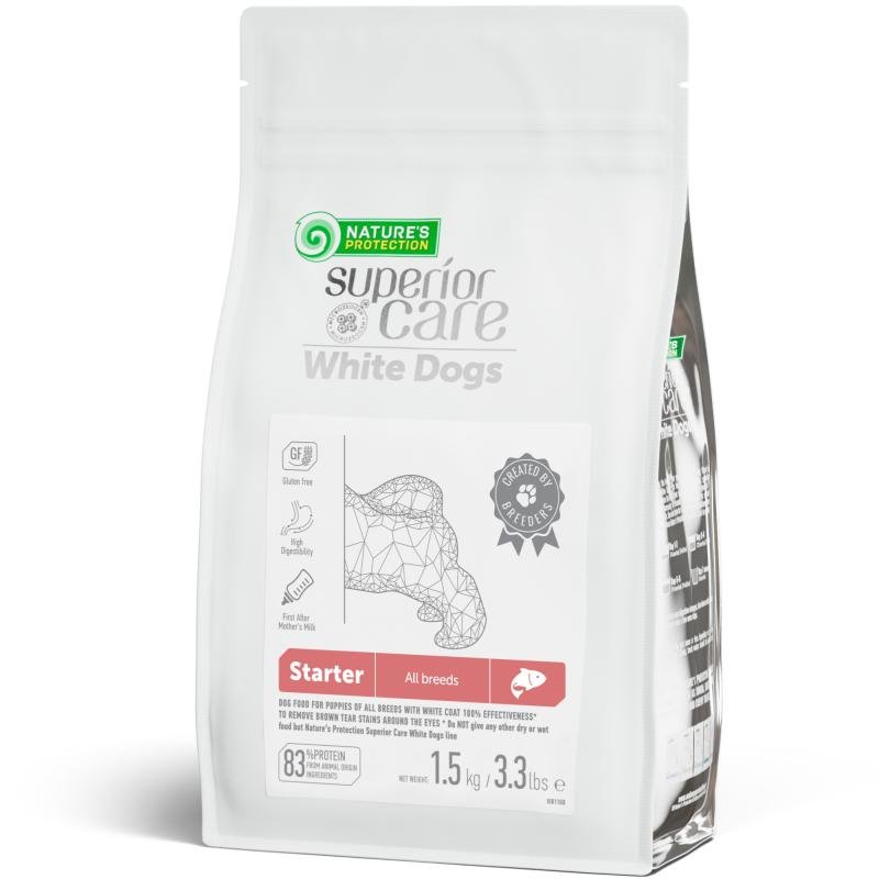 Premium Puppy Food for Light Coat Dogs (Up to 4 Months) - Salmon Recipe for All Breeds - Ideal for Growing Puppies & Coat Maintenance