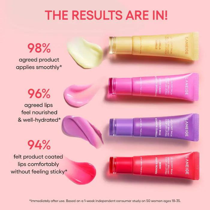LANEIGE Lip Glowy Balm - Hydrating Lip Balm with Vitamin C for Soft, Plump Lips | Day & Night Moisturizing Lip Care for Dry, Chapped Lips | Perfect for Makeup Prep & Daily Hydration