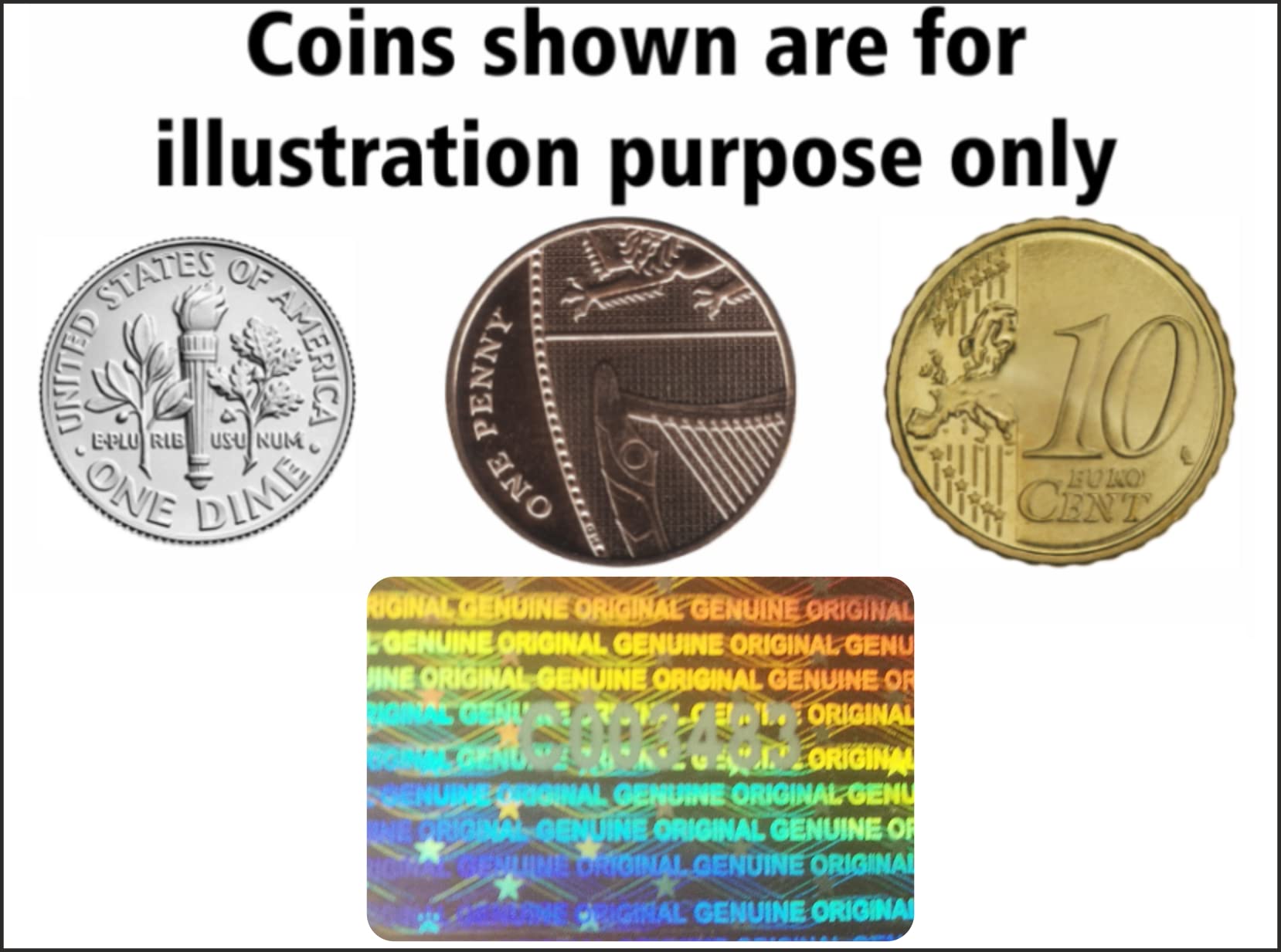100 Pcs Hologram Security Labels with Unique Serial Numbers - 1.18
