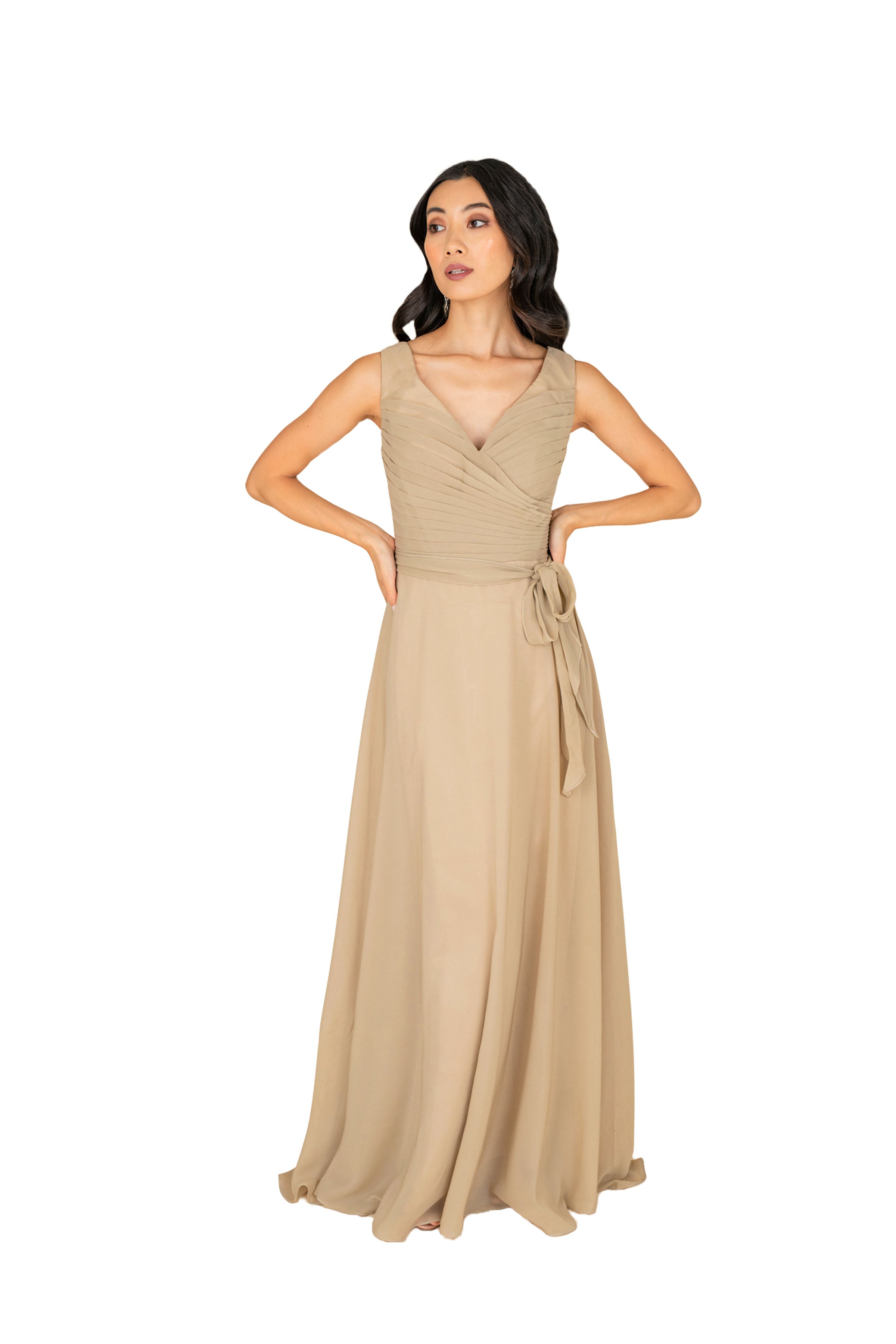 Elegant Sleeveless Chiffon Evening Gown for Women - Perfect for Prom, Wedding Guest & Formal Events