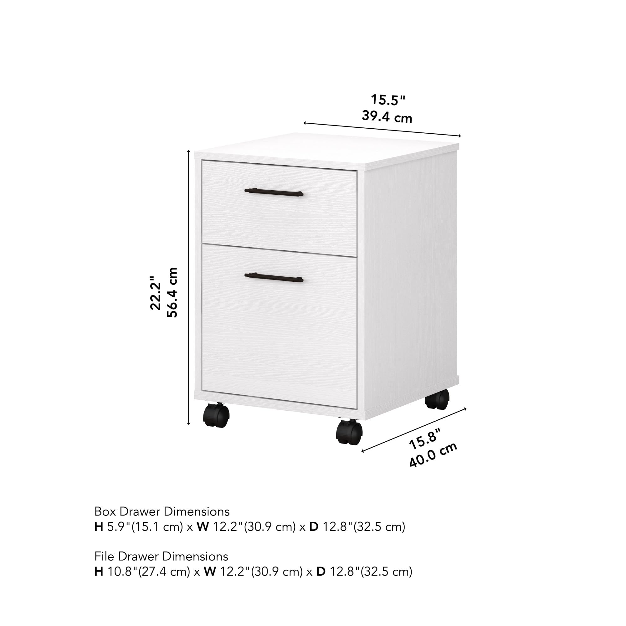 Bush Furniture Key West 2-Drawer Mobile File Cabinet - Rolling Office Storage Cabinet for Home & Workspace | Perfect for Organizing Documents in Small Spaces & Mobile Workstations