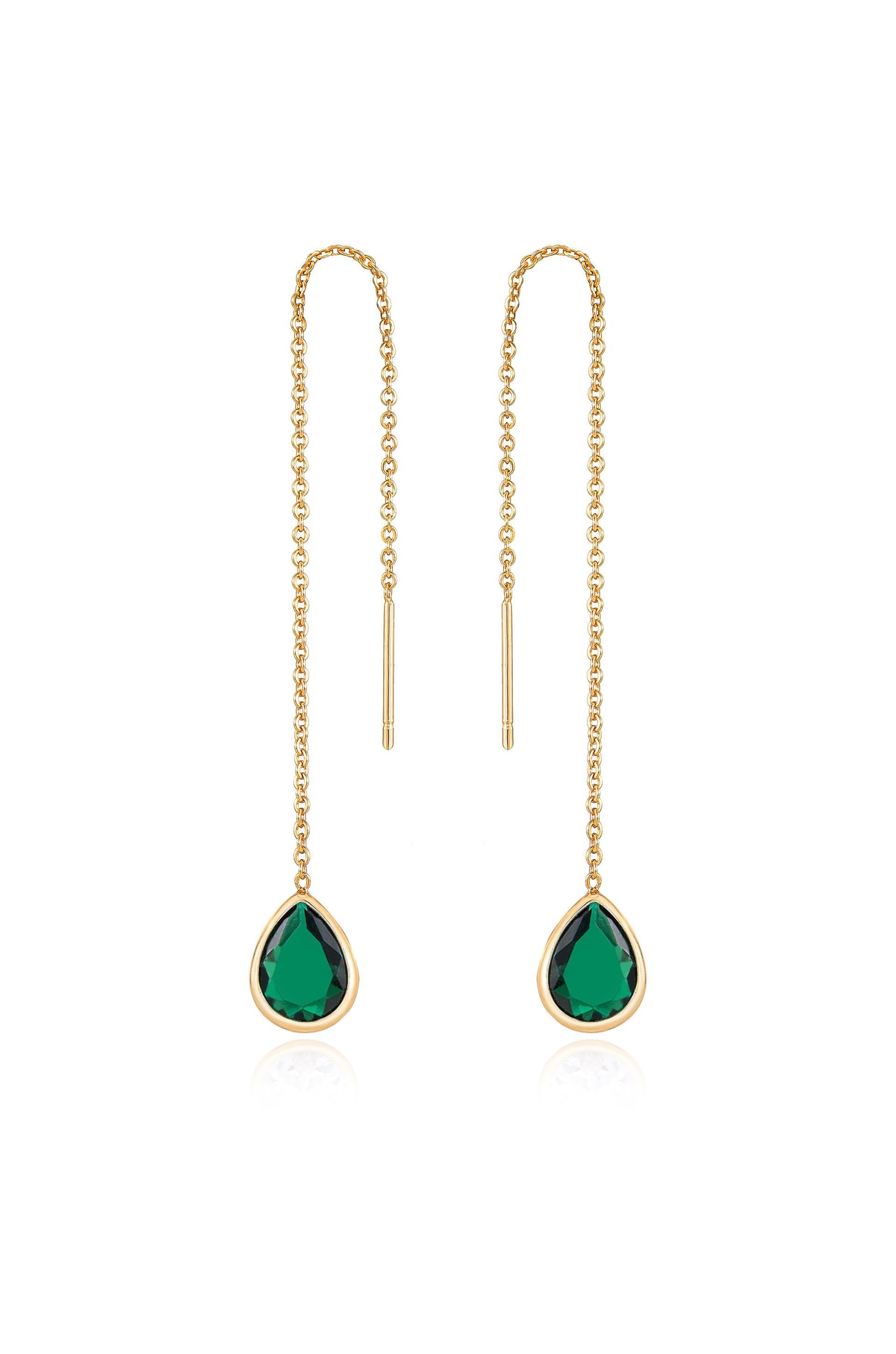Dainty Chain and Crystal Dangle Earrings for Women - Elegant Minimalist Jewelry for Everyday Wear, Parties & Special Occasions