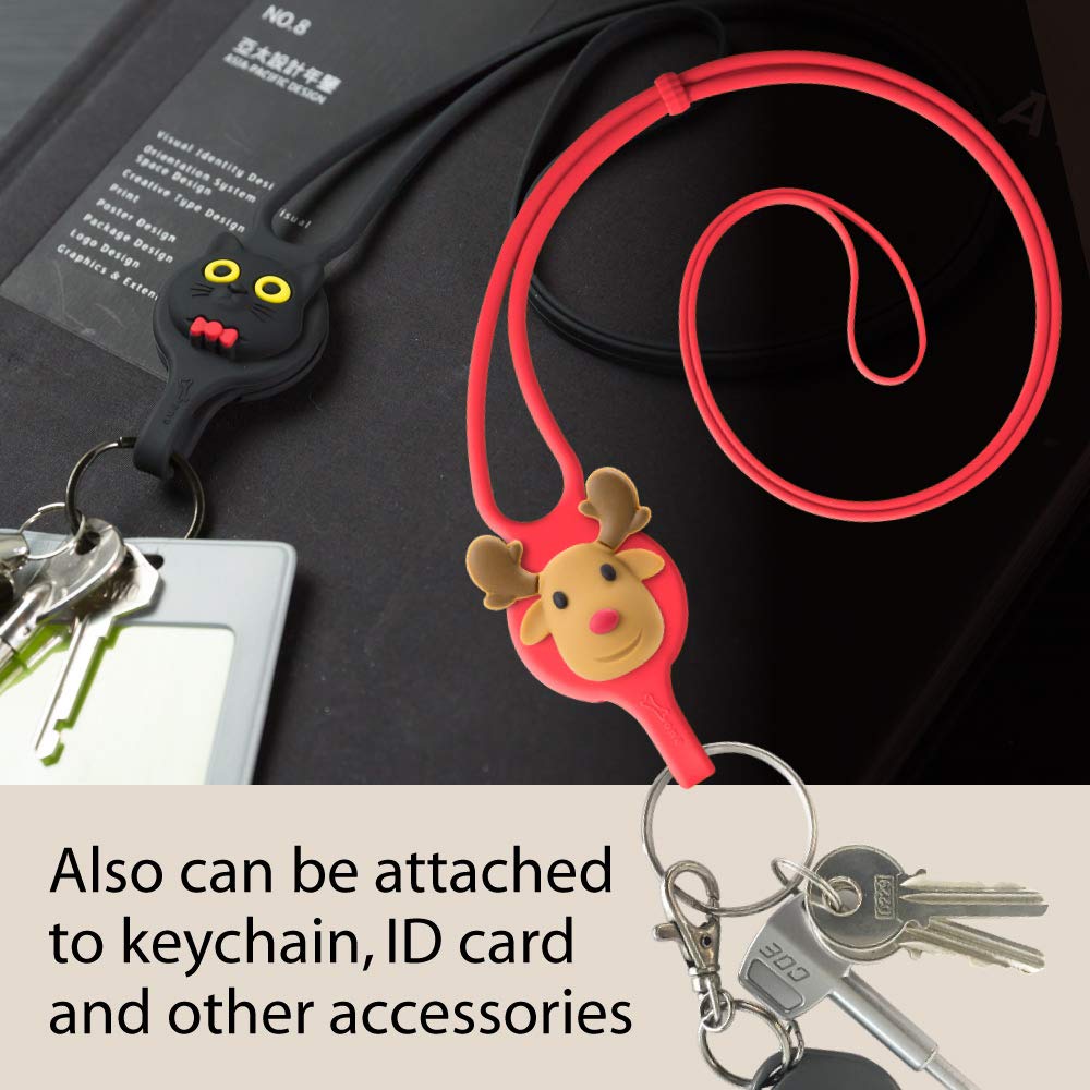 Adjustable Silicone Phone Lanyard - Universal Neck Strap Holder for iPhone, Samsung & Most Smartphones - Secure Hands-Free Carrying for Work, Travel & Outdoor Activities