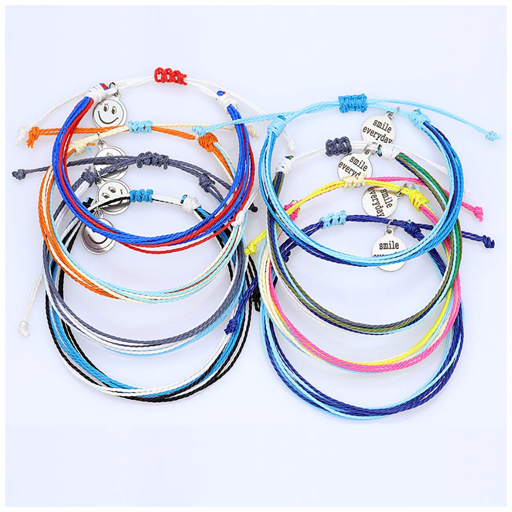 Starain Adjustable Braided Surf Bracelets for Women - Waterproof Boho Handmade Wave Bracelet Set - Perfect for Beach, Surfing, Yoga & Summer Fashion Accessories