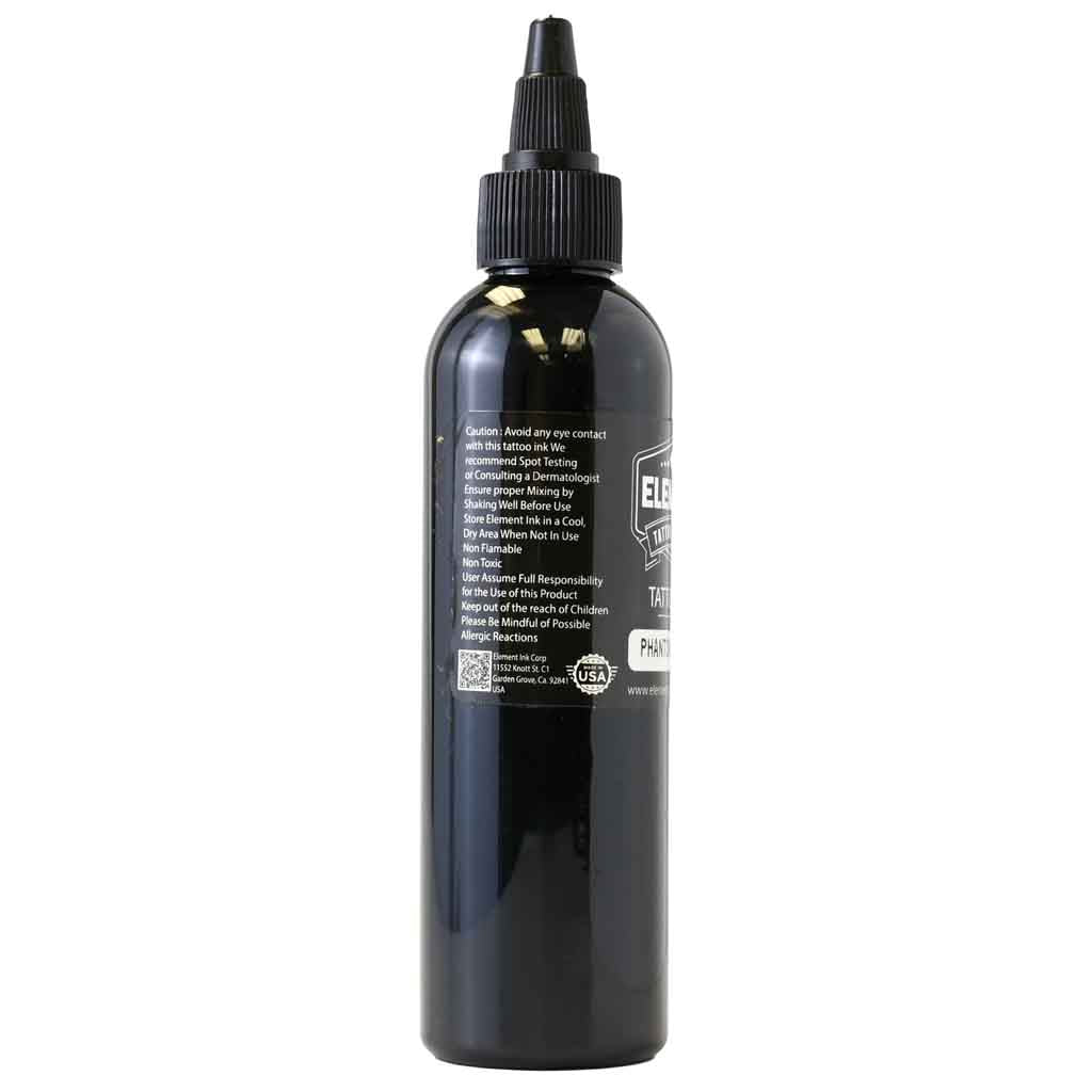 PHANTOM Black Professional Tattoo Ink - 2X Concentrated High Pigment Tattoo Ink for Artists - Perfect for Black & Grey Tattoos, Cover Ups & Fine Line Work