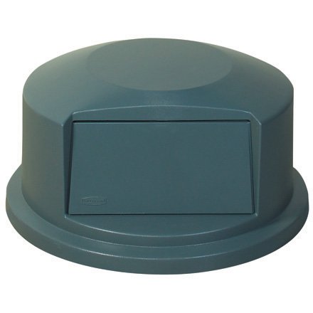 Rubbermaid Commercial Brute 32 Gallon Gray Waste Container with Dome Top Swing Door Lid - 22.75