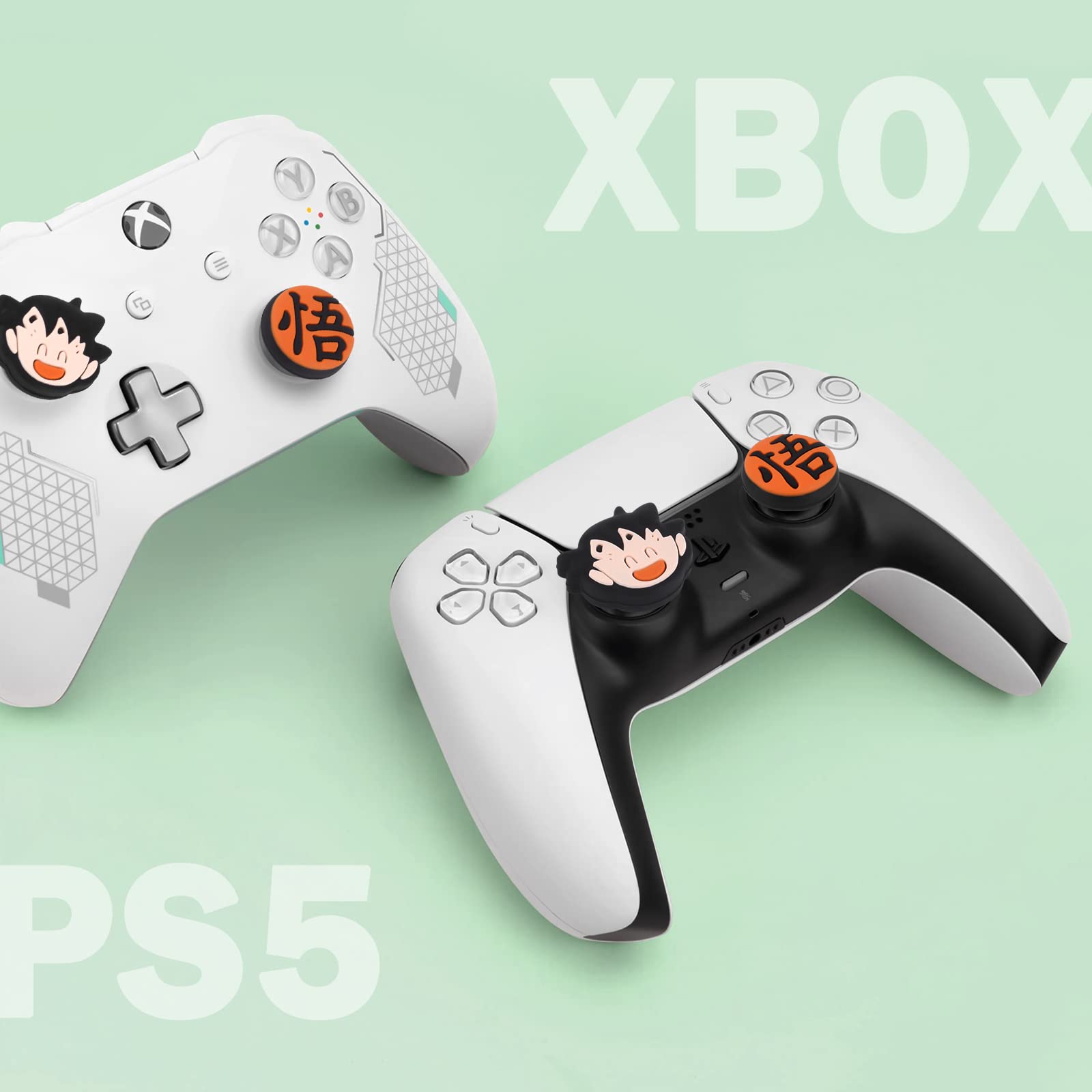 DLseego Anime Superman Thumbstick Grip Caps for PS5 PS4 Xbox 360 Xbox One Controller - 4PCs Joystick Protective Cover Set with Cute Design - Perfect for Gaming, Streaming & Esports