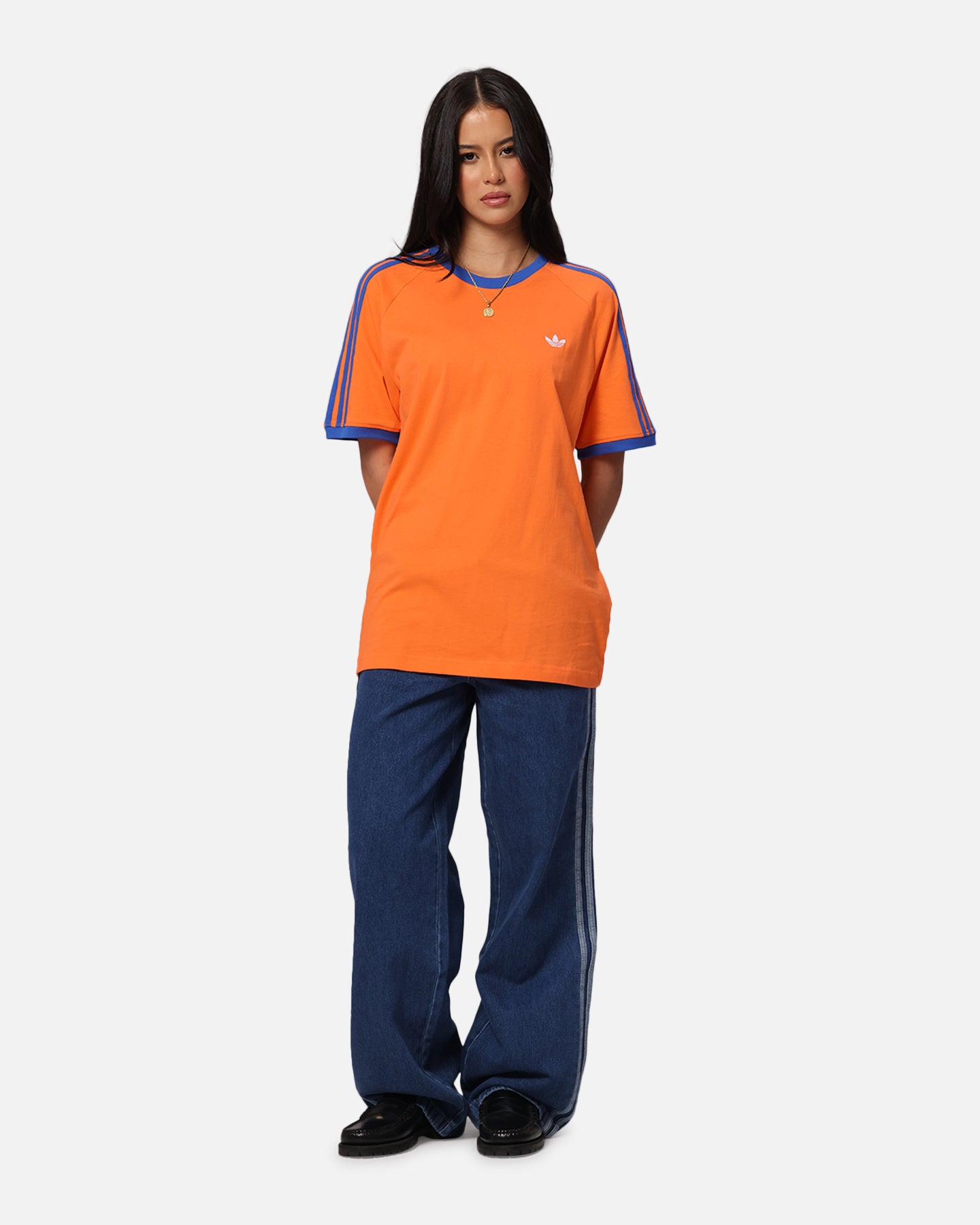 Adidas Monogram Cali T-Shirt for Women - Orange Cotton Casual Tee - Perfect for Gym, Running & Streetwear Fashion