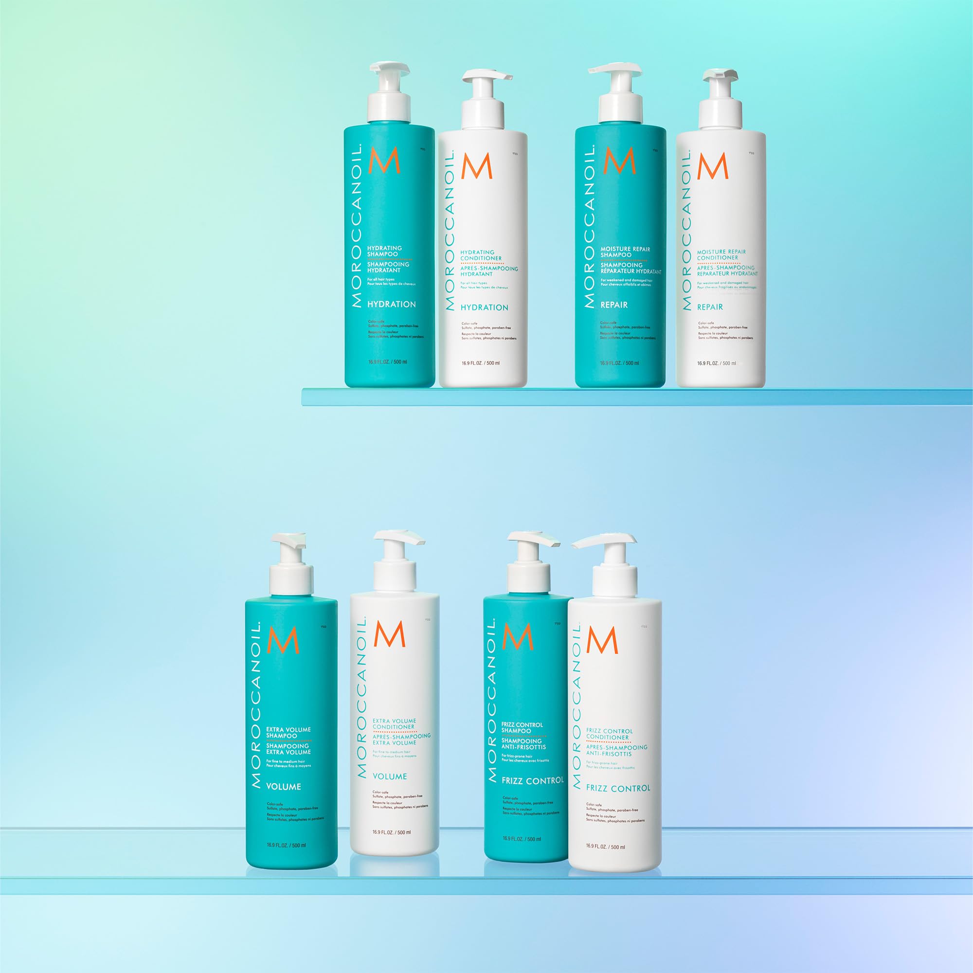 Moroccanoil Hydrating Shampoo & Conditioner Set - 16.9oz (500ml) for Dry & Damaged Hair - Salon Quality Hair Care with Argan Oil - Perfect for Daily Use & Deep Conditioning Treatments