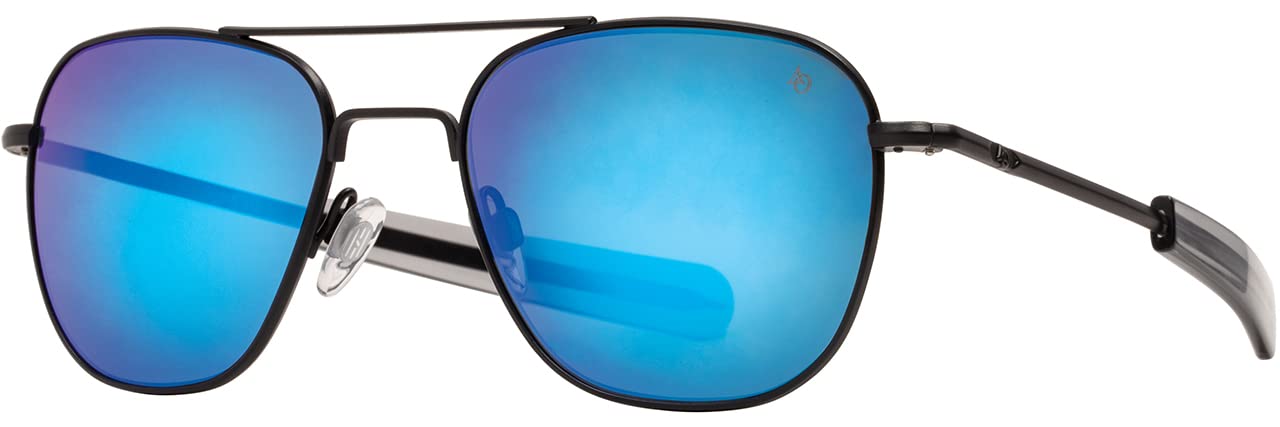 AO Original Pilot Sunglasses - SkyMaster Mirrored Aviator Sunglasses with Bayonet Temple Arms - UV Protection Polarized Lenses for Driving, Flying & Outdoor Activities