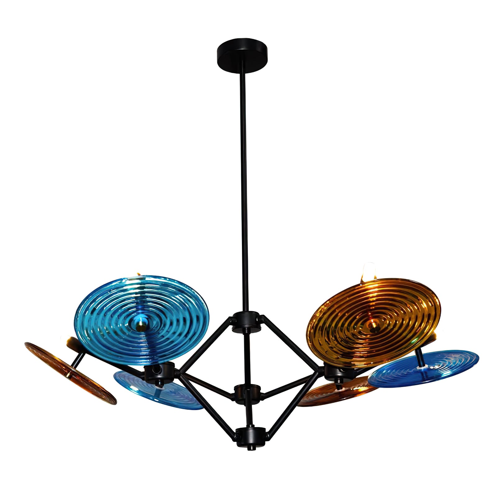 Vibrant Rotary Chandelier - Modern Spinning Ceiling Light Fixture for Dining Room, Bedroom & Living Room Decor | Energy Efficient LED Lighting Solution