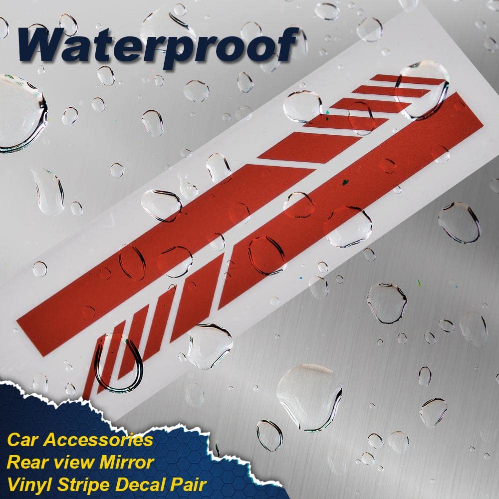 Carbon Fiber 5D Rearview Mirror Vinyl Decal Sticker - 2PCS Red Car Accessories for Enhanced Style & Protection - Perfect for Car Enthusiasts & Auto Customization