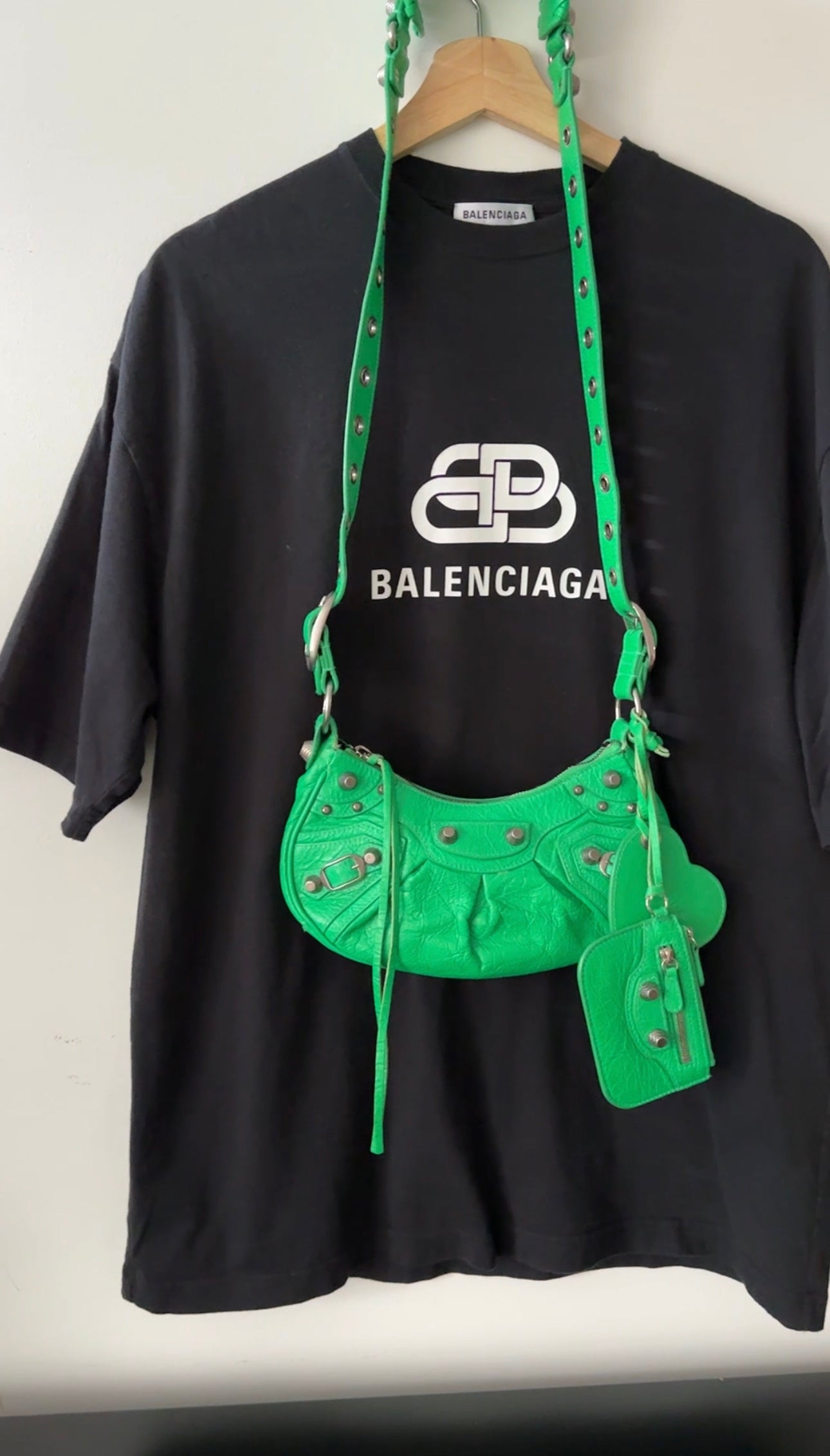 Balenciaga Black T-Shirt with White Interlocking BB Logo - Men's & Women's Casual Tee (S, M, L) | Streetwear Fashion, Everyday Wear, Luxury Brand Apparel
