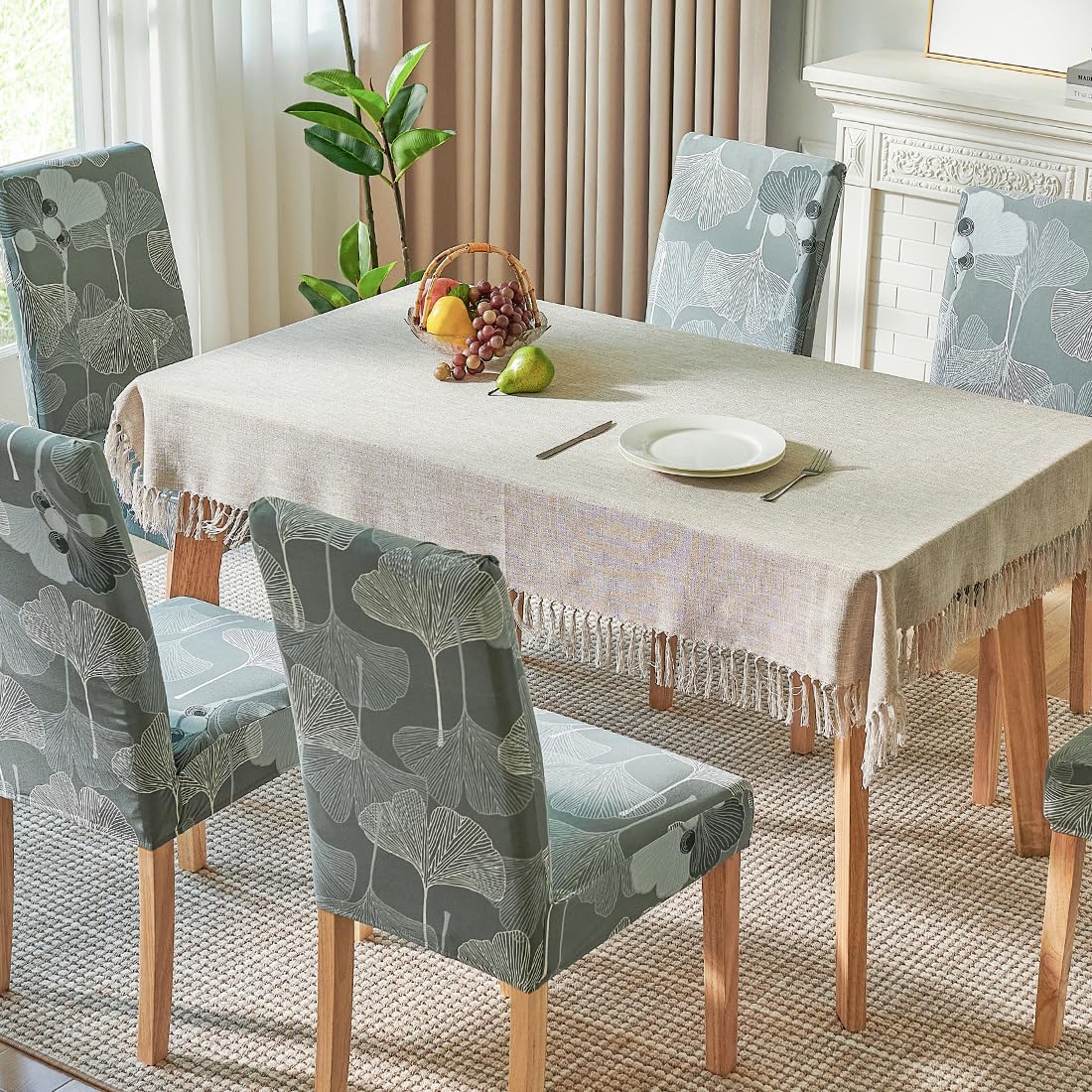 Stretch Dining Chair Covers 4-Pack - Washable Spandex Slipcovers for Home & Party Decor
