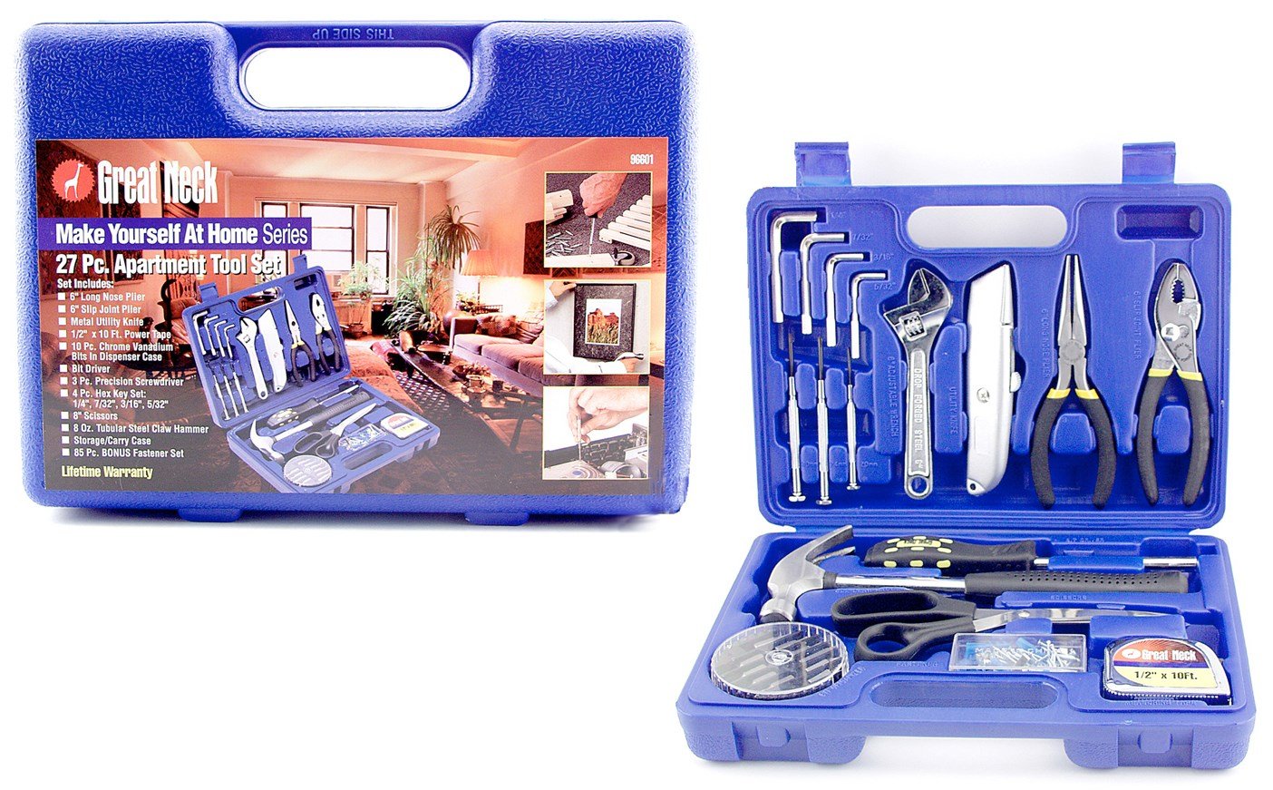 Great Neck 27-Piece Tool Set - Complete Home & Auto Repair Kit for DIY Projects, Maintenance & Emergency Fixes