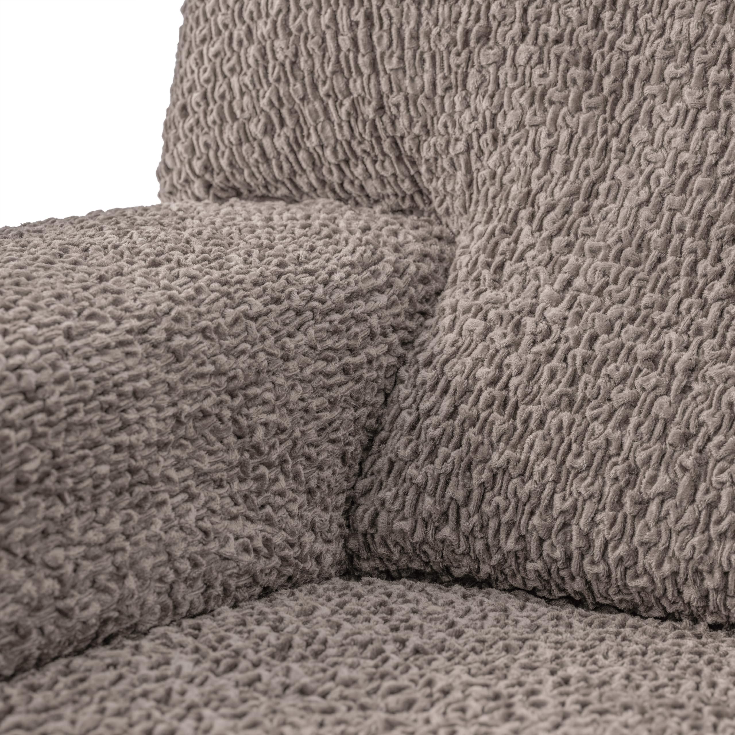 PAULATO BY GA.I.CO. Recliner Sofa Cover - Stretchable 1-Piece Slipcover for Reclining Couches - Soft Polyester Fabric Furniture Protector - Velvet Collection in Brown - Perfect for Living Room, Home Theater & Office Use