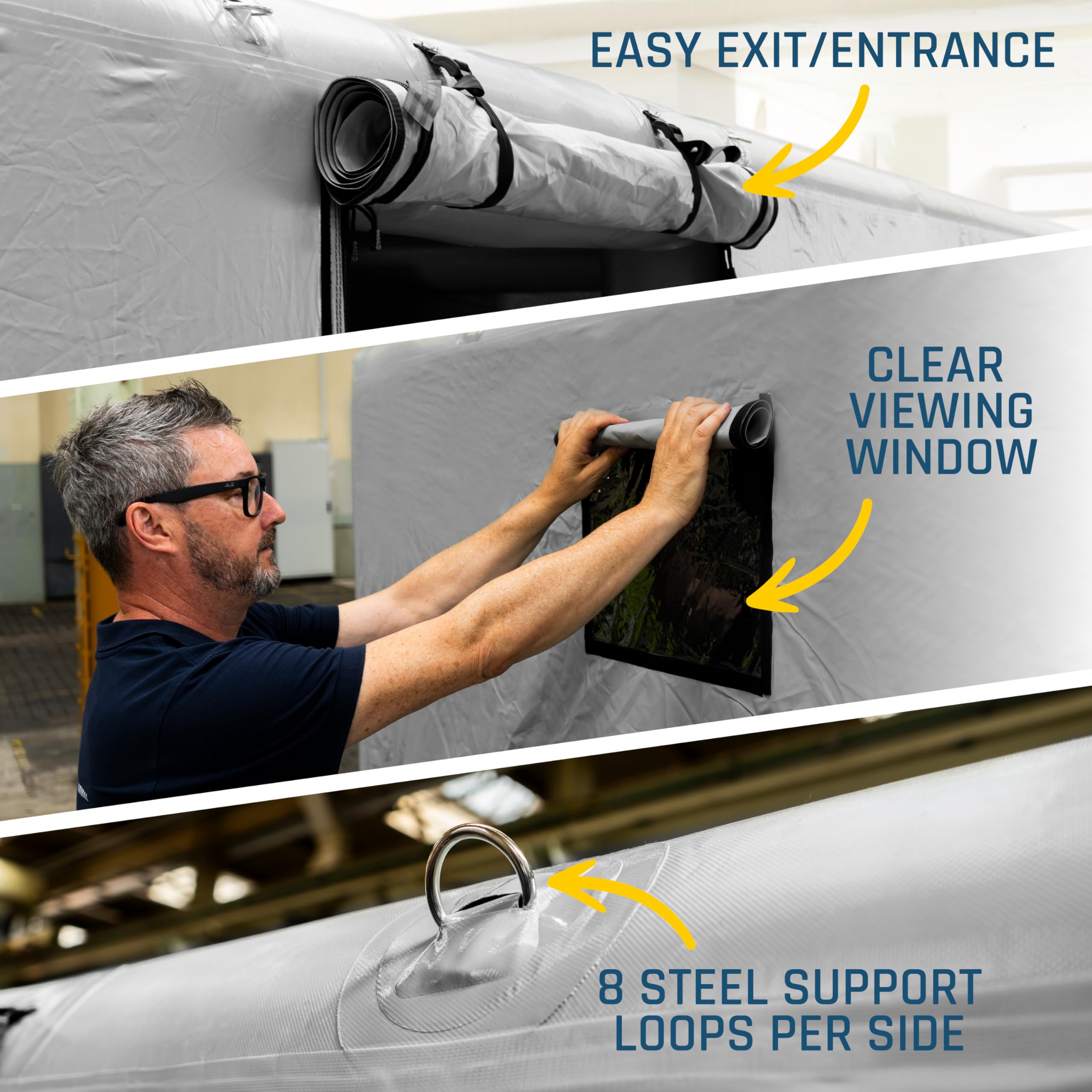 IN THE GARAGE Ultimate Grey Inflatable Car Cover - 22ft/6.7m Hail Protection Bubble Shield for Outdoor Vehicle Storage - Perfect for Driveway Parking, Storm Protection & Long-Term Car Storage