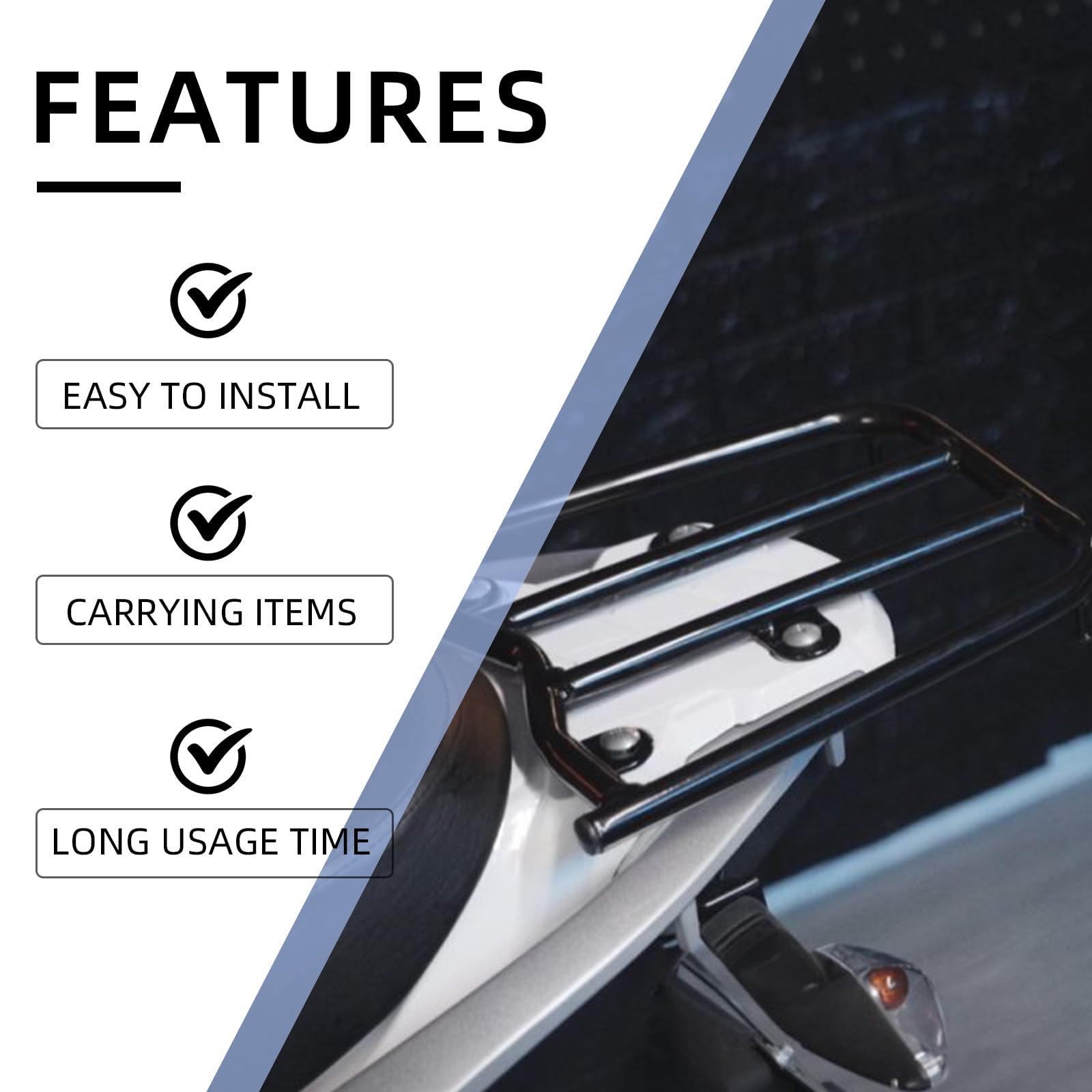 Hawk 250 Motorcycle Rear Rack - Heavy Duty Luggage Storage Bracket for Hawk 250cc & Hawk 250 DLX (Not Compatible with EFI Models) - Perfect for Adventure Touring & Long Distance Riding