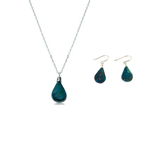 Turquoise Teardrop Chrysocolla Stones