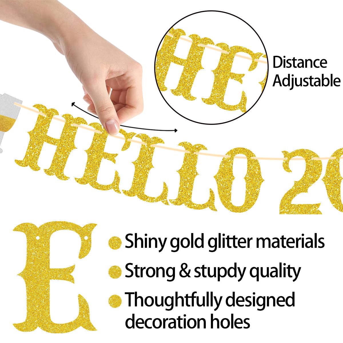 Happy New Year Banner 2025 - NYE Party Decorations, New Year's Eve Sign & Party Supplies for 2025 Celebrations | Perfect for Home, Office & New Year Countdown Events