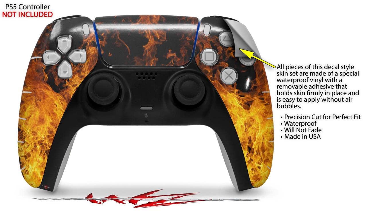 PS5 DualSense Controller Skin Wrap - Open Fire Design for Gaming Enthusiasts