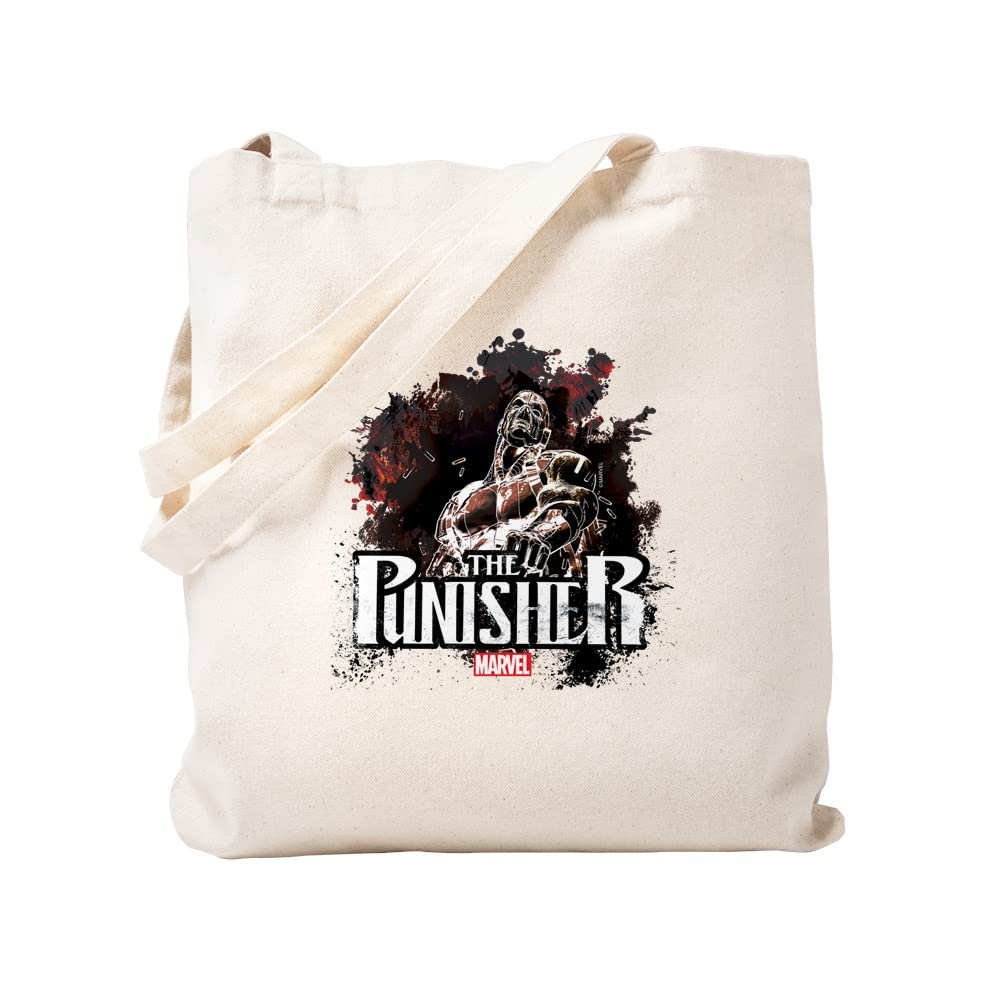 Punisher Grunge 2 Tote Bag - Natural Canvas Reusable Shopping Bag for Groceries, Beach & Daily Use | Eco-Friendly Cotton Tote with Graphic Print