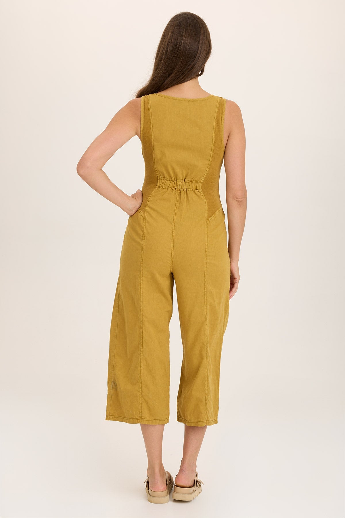 Linen Macgowan Wide Leg Cargo Jumpsuit for Women - Comfortable Stylish Overalls with Pockets for Casual Outfits, Travel & Outdoor Activities