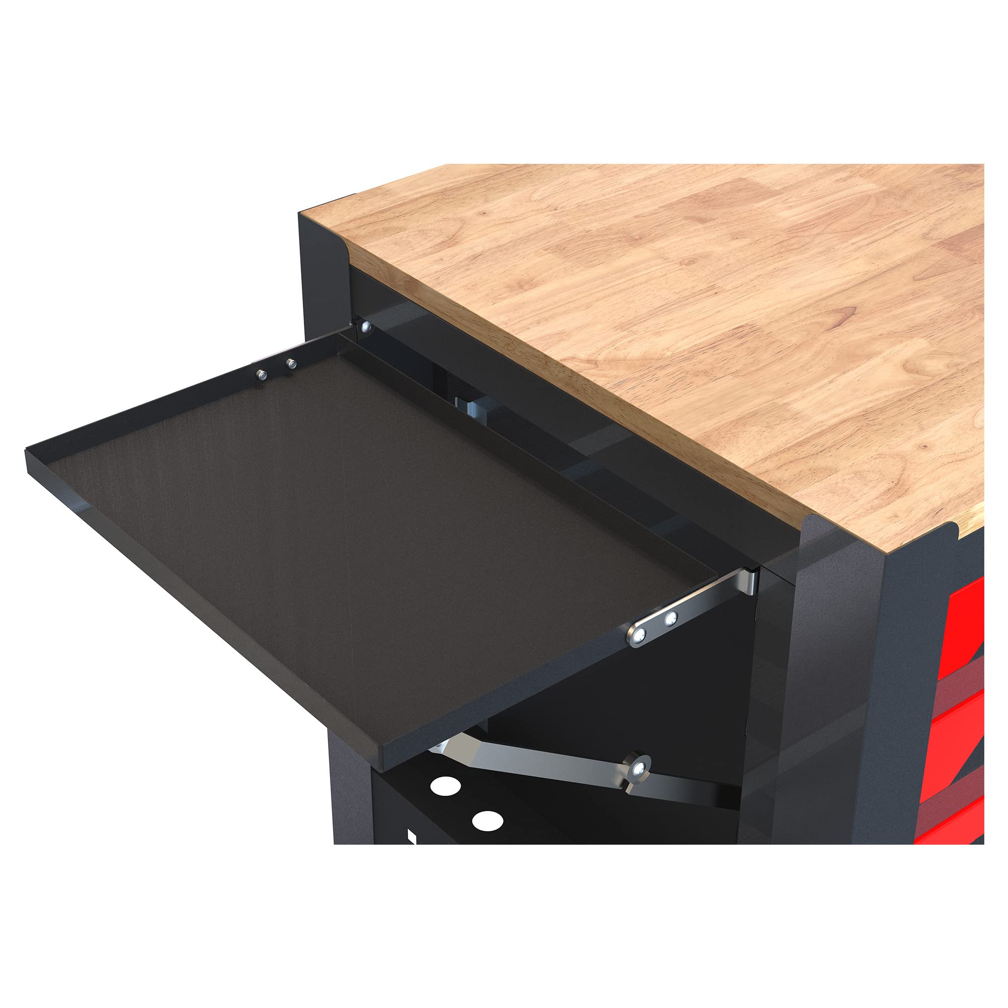 Pouseayar 4-Drawer Rolling Tool Cart with Lockable Drawers & Wooden Top - Heavy Duty Mobile Tool Storage Organizer for Garage, Workshop, Warehouse | Perfect for Mechanics, DIY Projects & Home Repairs