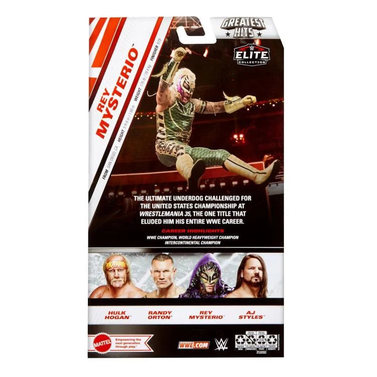 Rey Mysterio WWE Elite Collection Action Figure - Greatest Hits Series - Perfect for Wrestling Fans, Collectors, and Display Shelves